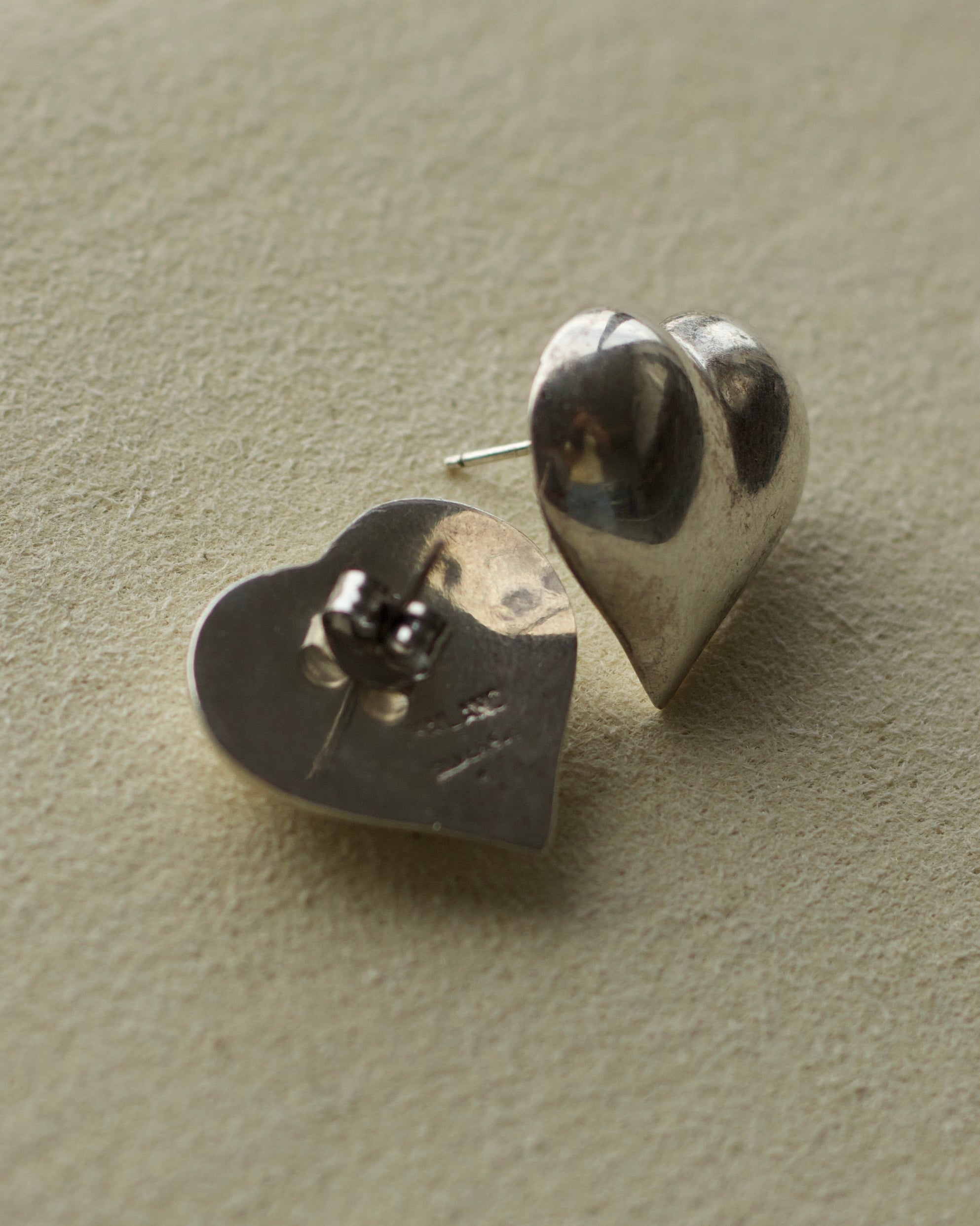 Silver Heart Stud Earrings