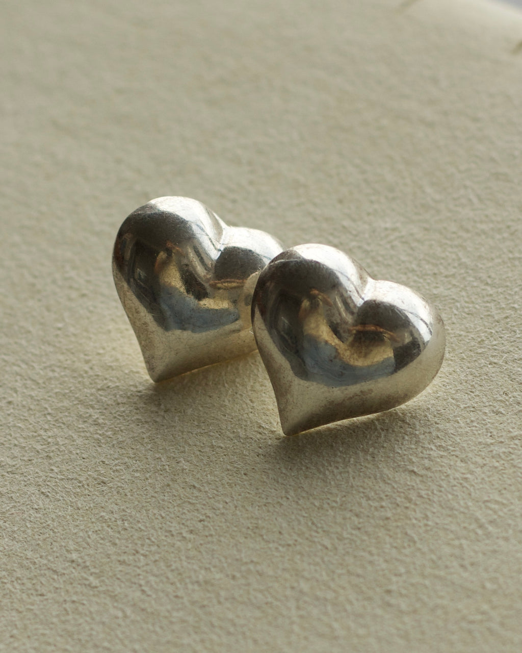 Silver Heart Stud Earrings