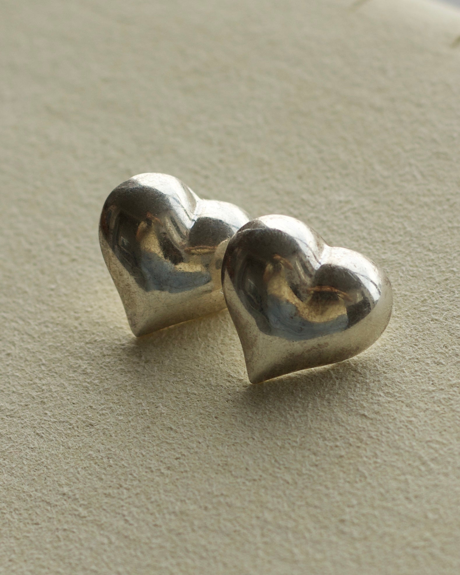 Silver Heart Stud Earrings