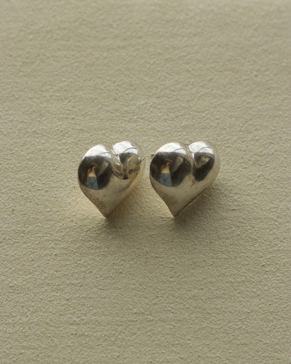 Silver Heart Stud Earrings