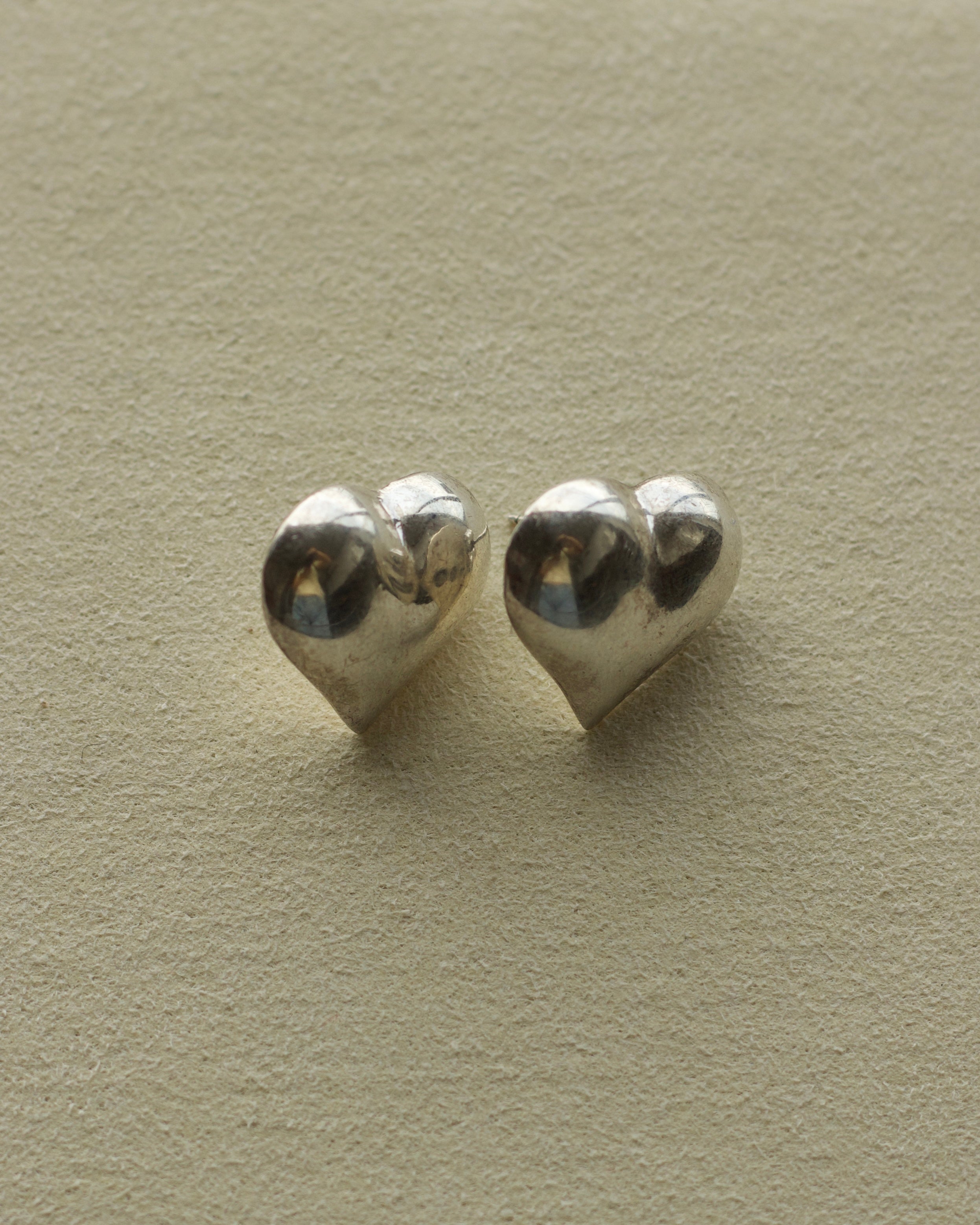 Silver Heart Stud Earrings