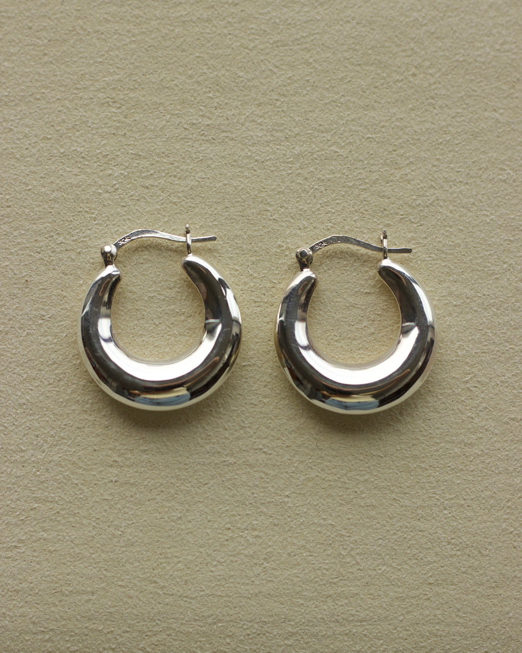Silver Polished Hoop Earrings (SVE25016)