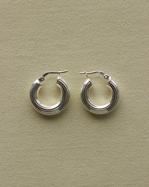 Vintage] Silver Lined Hoops | シルバー925ピアス | ビンテージ 