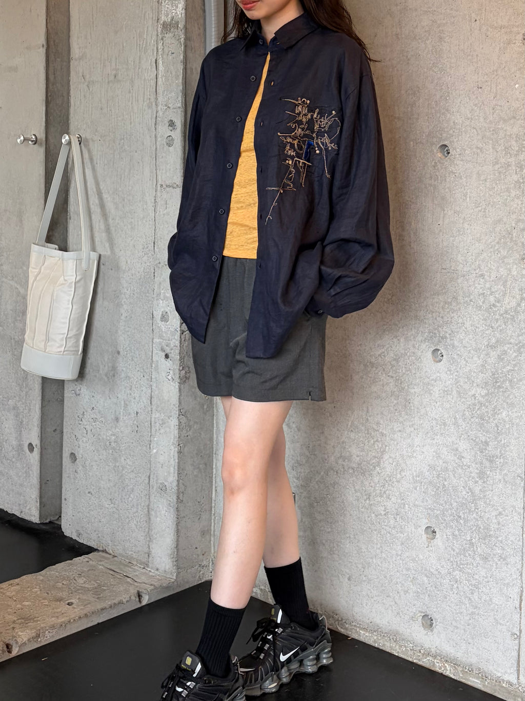 "GOOUCH" Embroidered  100% Linen L/S Shirt