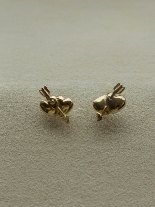 14k 9ct gold cupid heart earrings (GDE-25SS020)