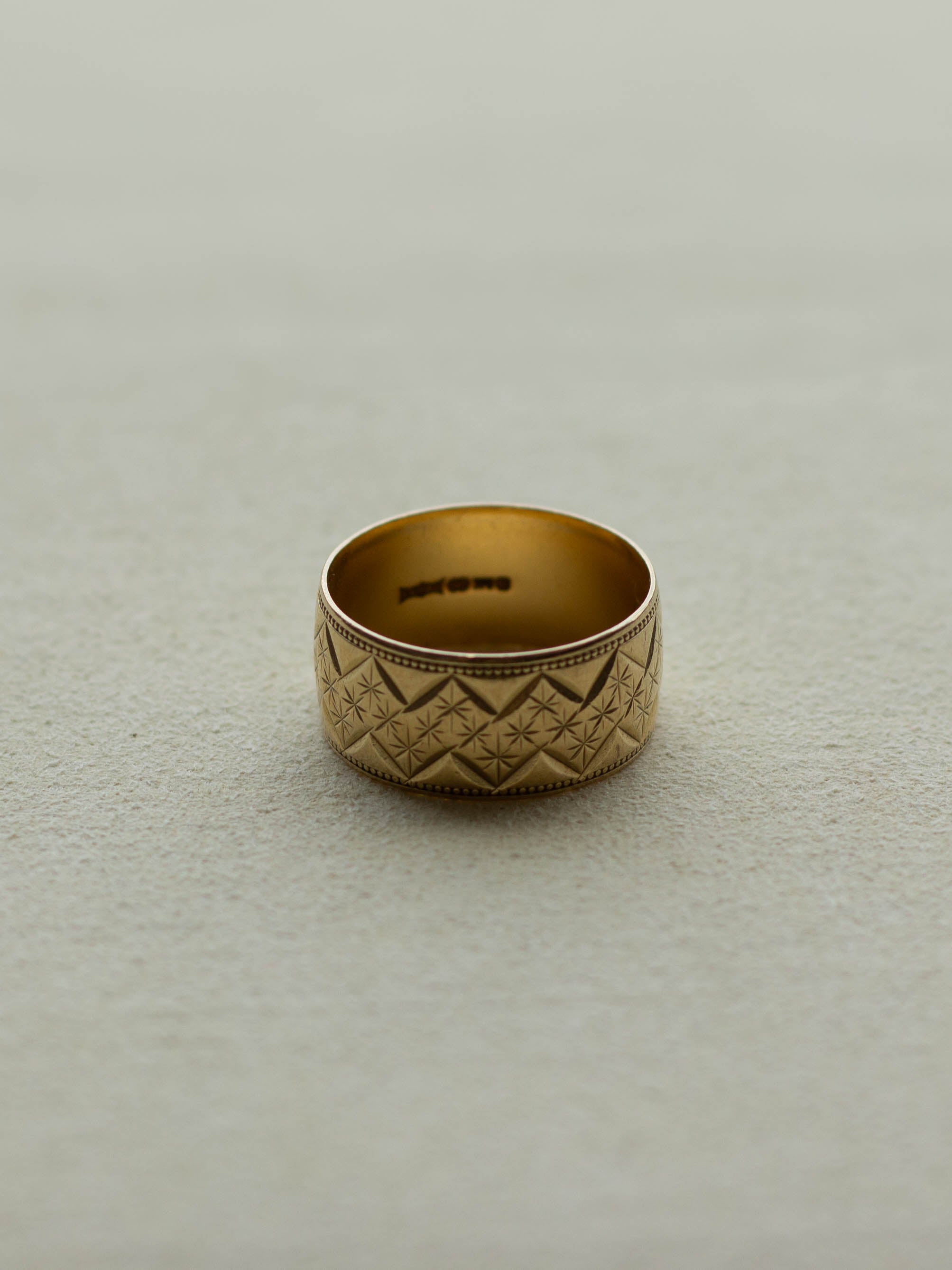 9ct Gold Geometric Texture Band (GDR-25SS004)
