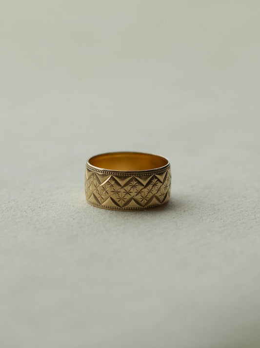 9ct Gold Geometric Texture Band (GDR-25SS004)