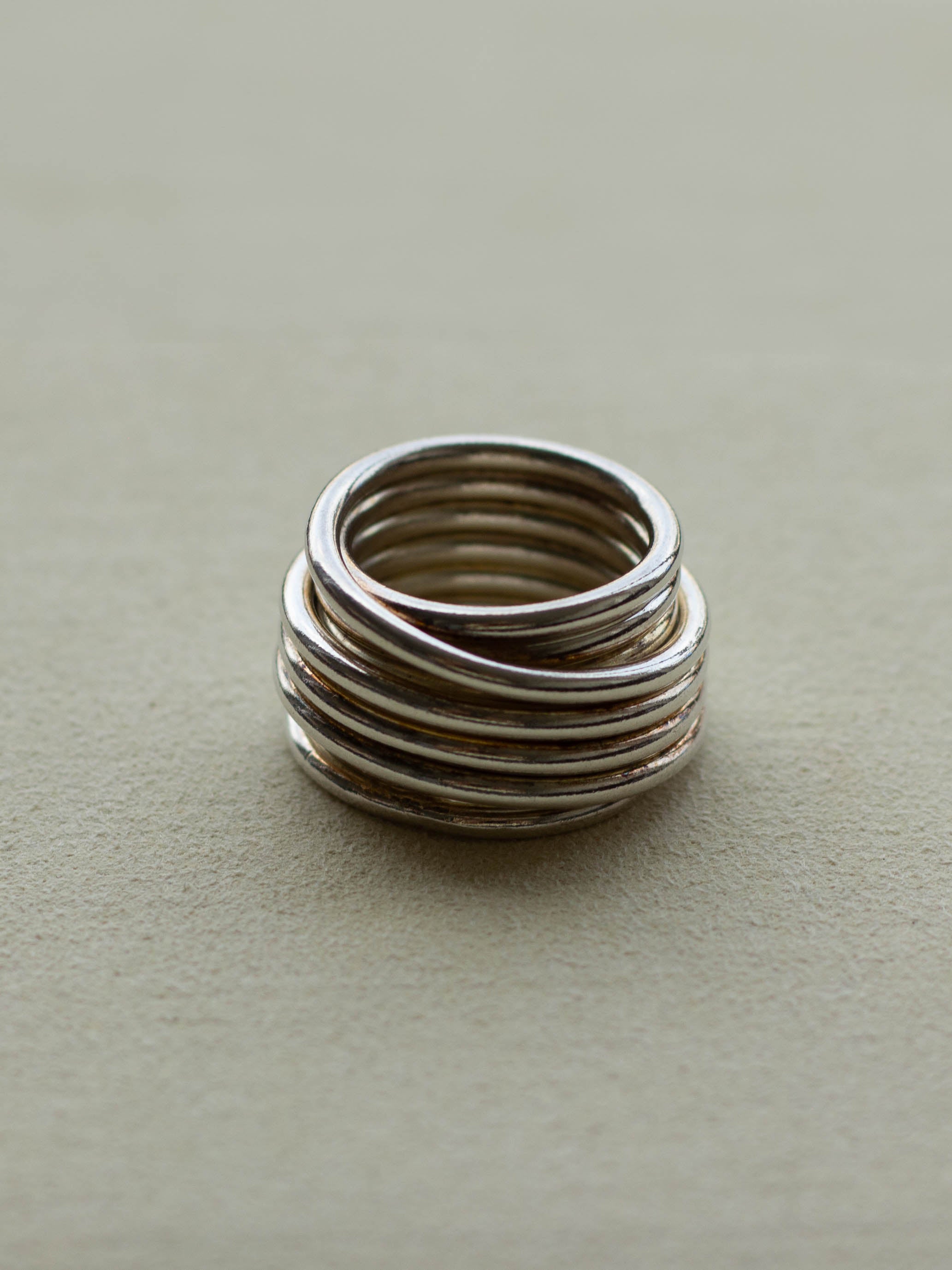 Silver Heavy Chunky Wire Ring (SVR-25SS025)
