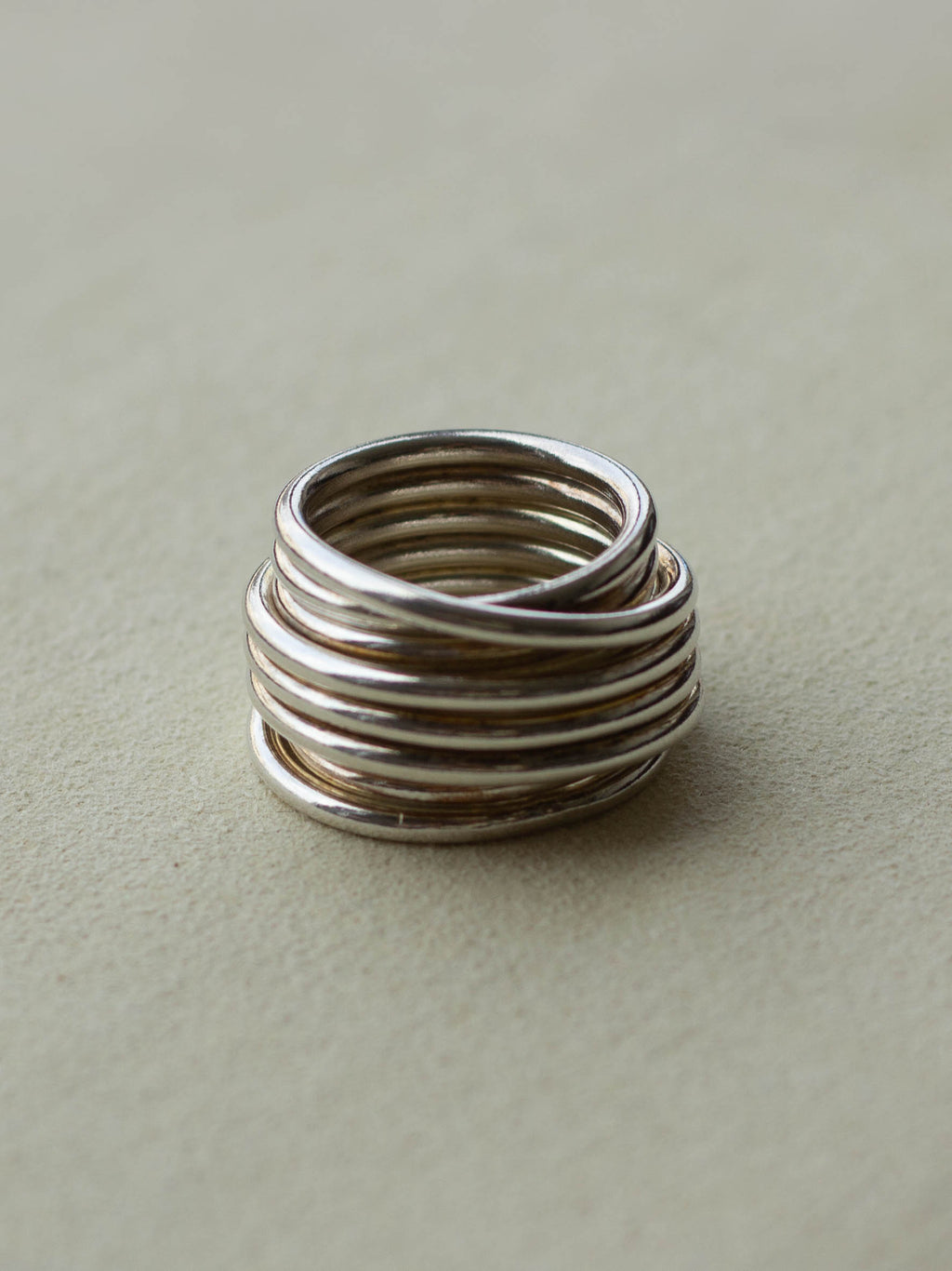 Silver Heavy Chunky Wire Ring (SVR-25SS025)