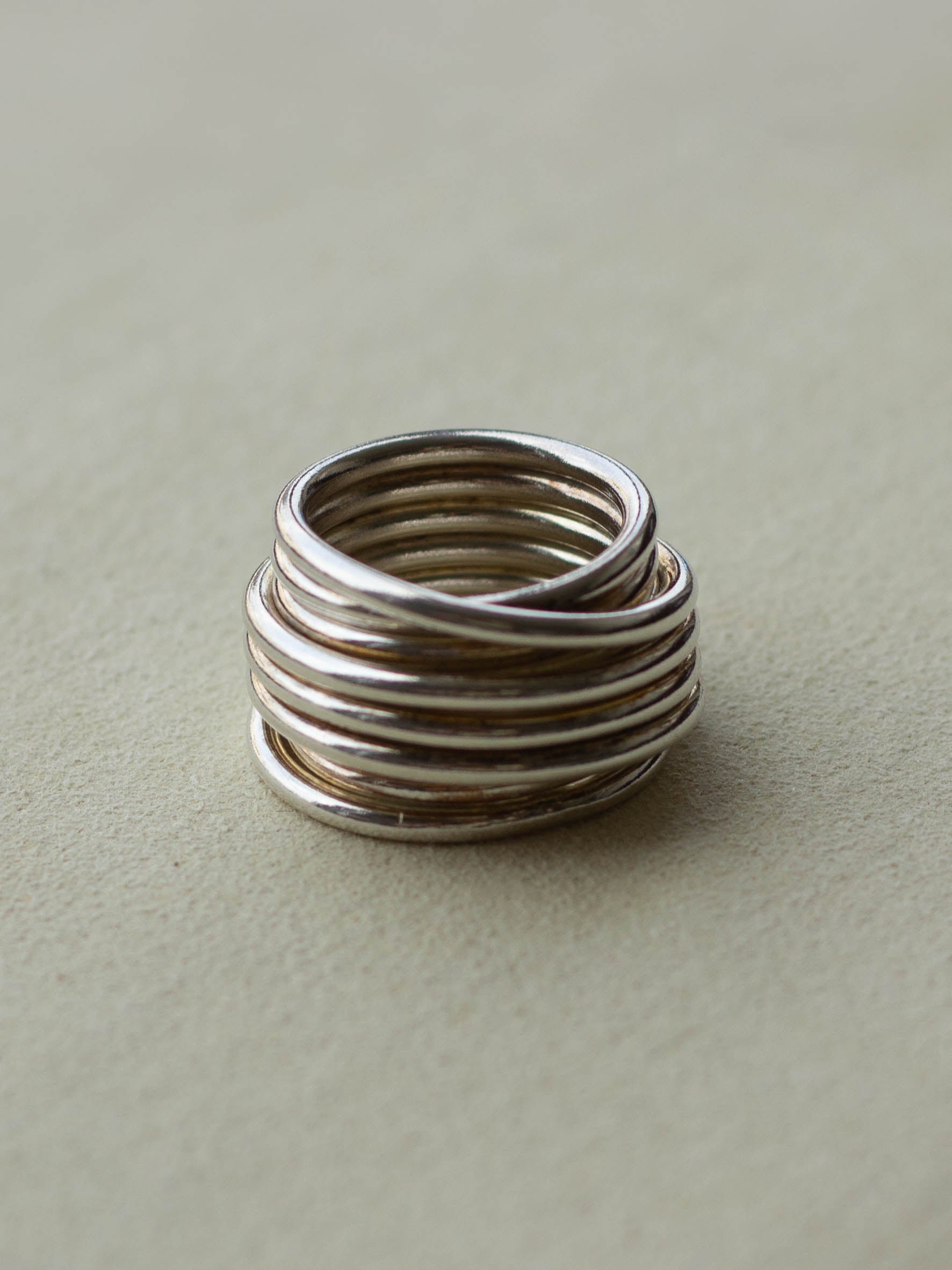 Silver Heavy Chunky Wire Ring (SVR-25SS025)
