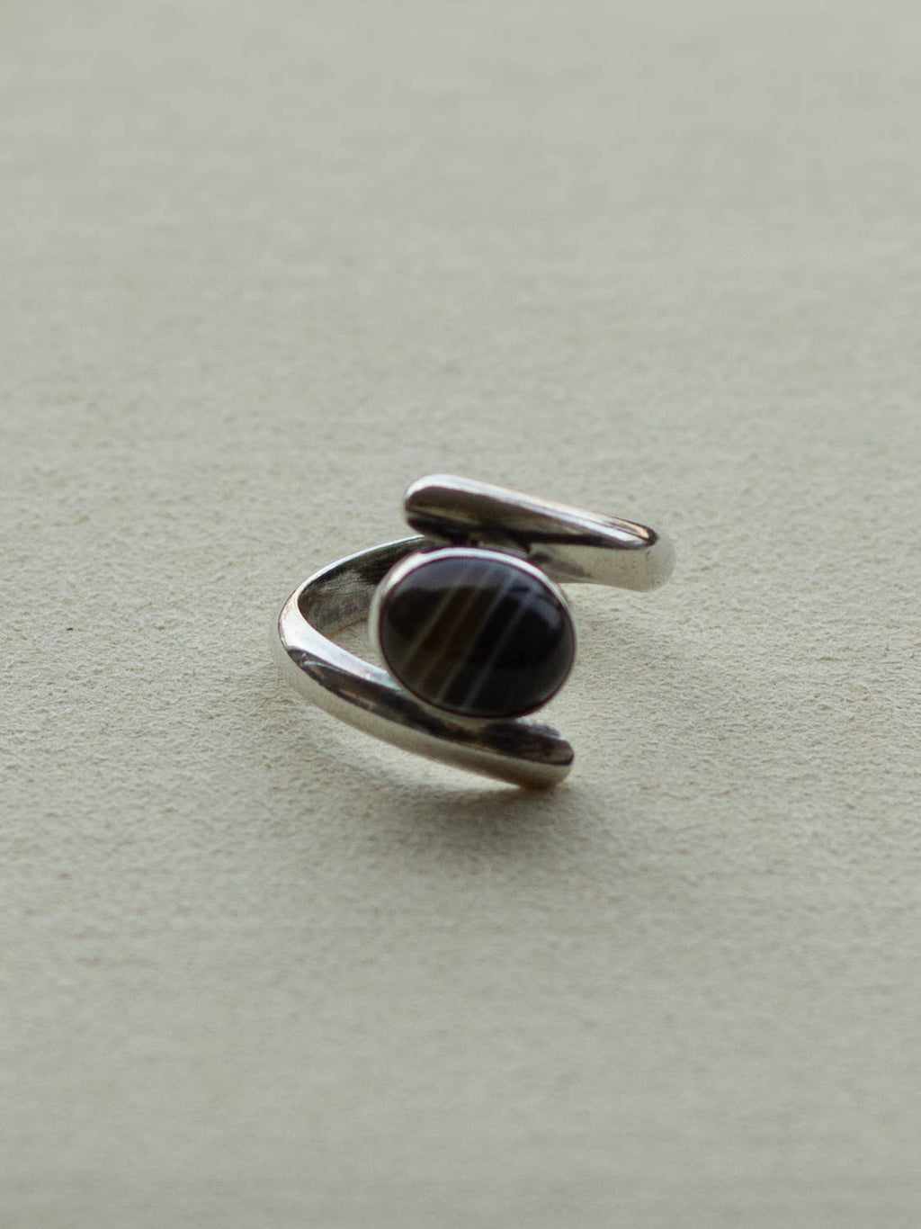 Silver Agate Wrap Statement Ring (SVR-25SS018)