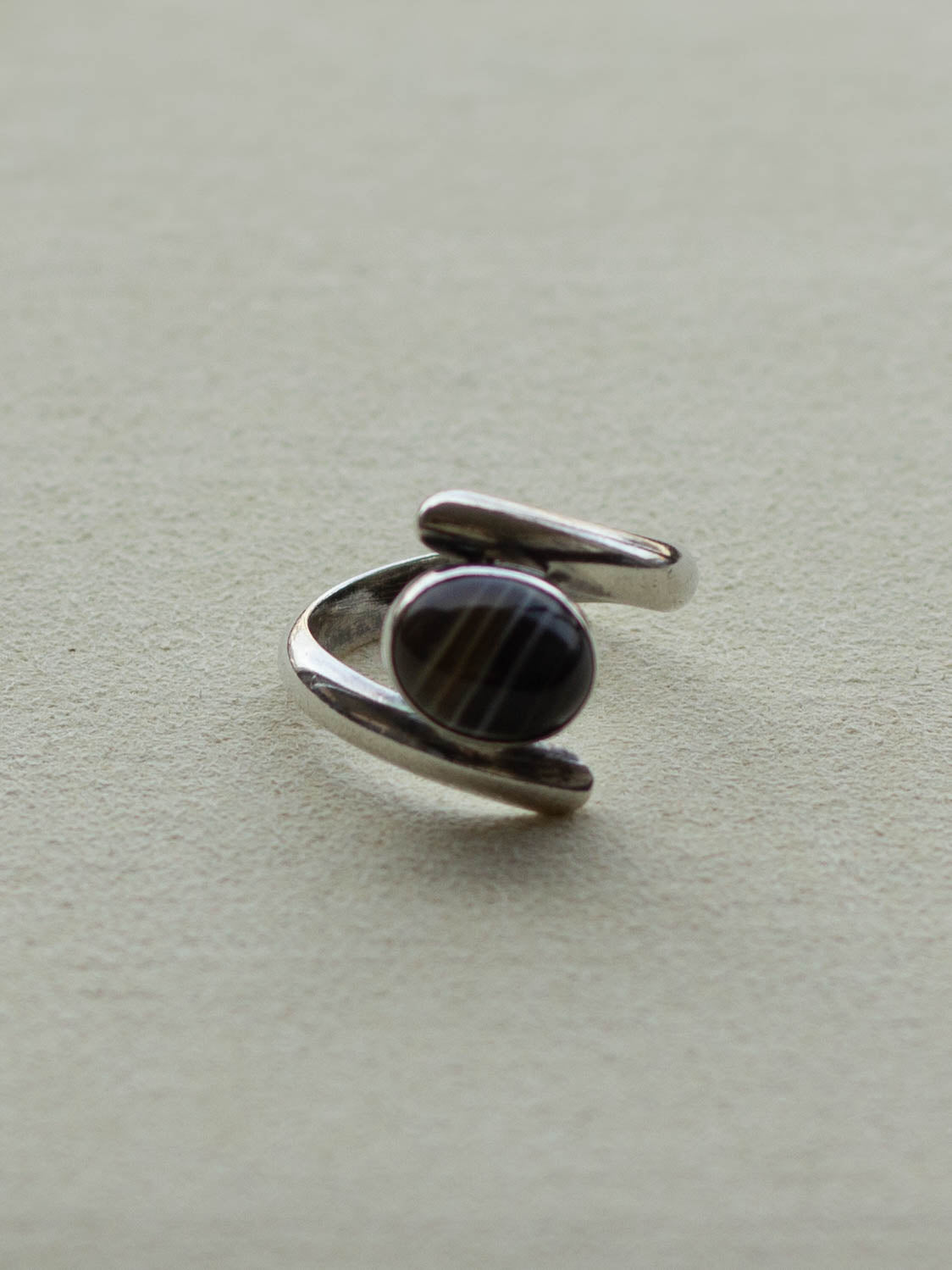 Silver Agate Wrap Statement Ring (SVR-25SS018)