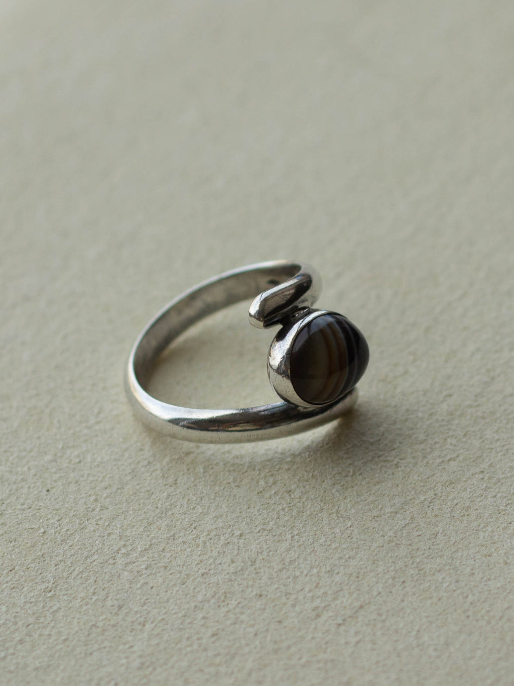 Silver Agate Wrap Statement Ring (SVR-25SS018)