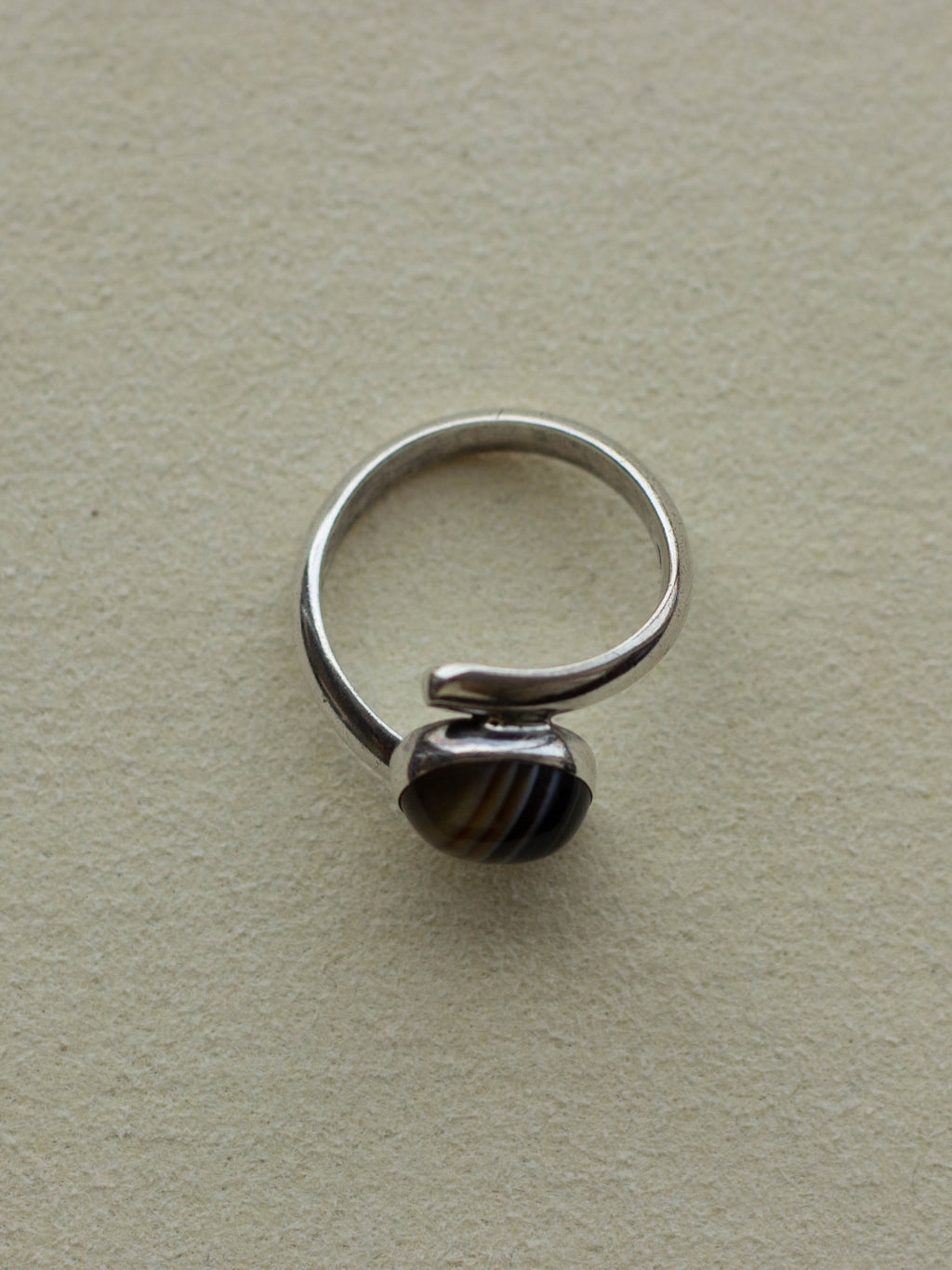 Silver Agate Wrap Statement Ring (SVR-25SS018)