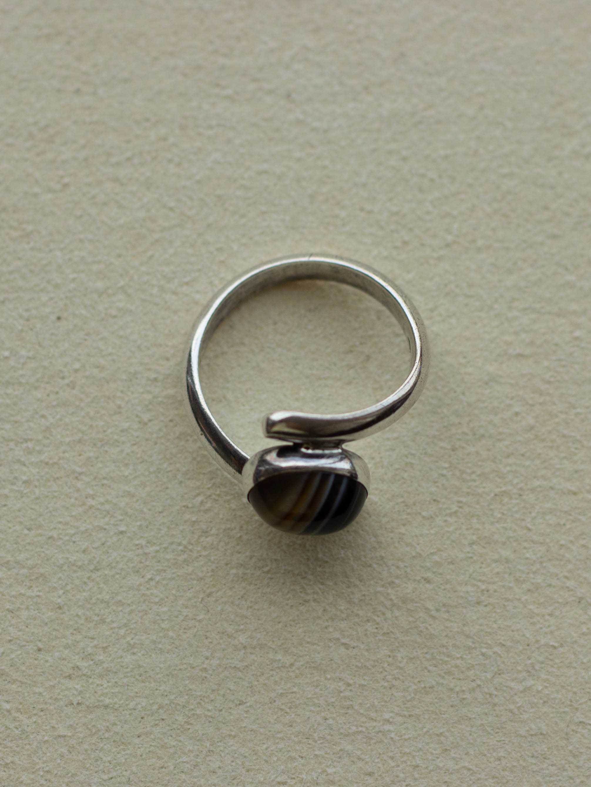 Silver Agate Wrap Statement Ring (SVR-25SS018)