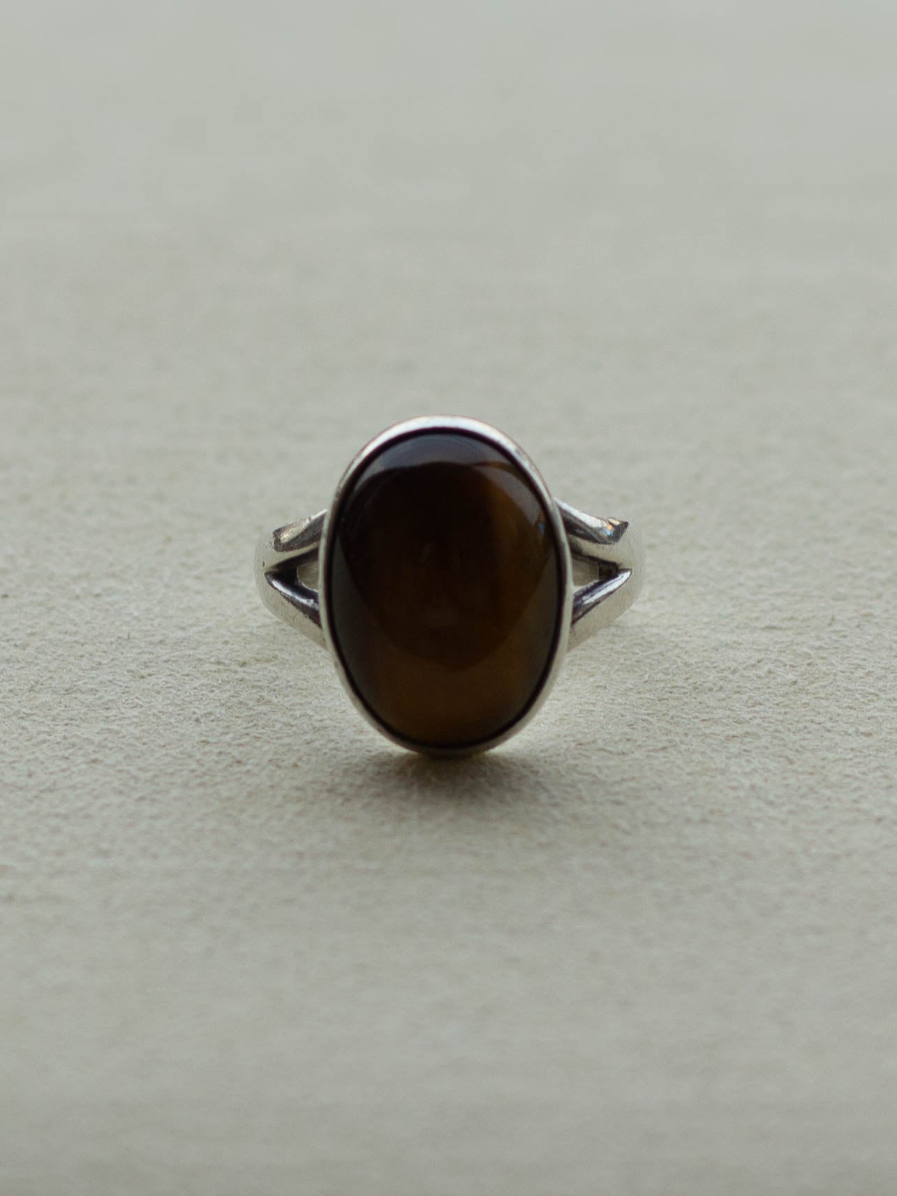 Silver Tigers Eye Oval Statement Ring (SVR-25SS023)