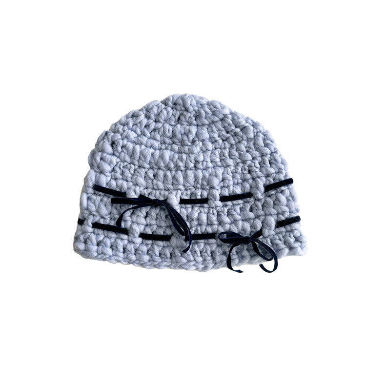 "CROCHEANT" Short Ribbon Beanie - Sora