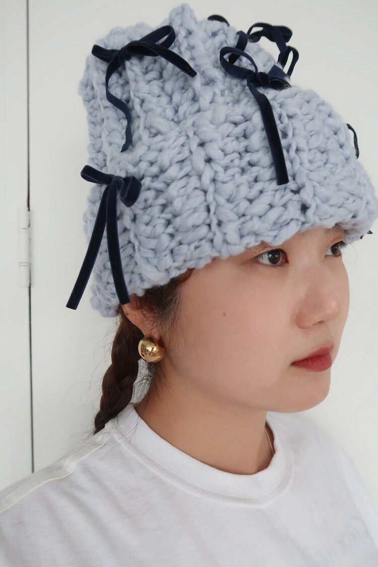 "CROCHEANT" Ribbon Beanie - Sora