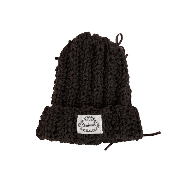 "CROCHEANT" Ribbon Beanie - Brown