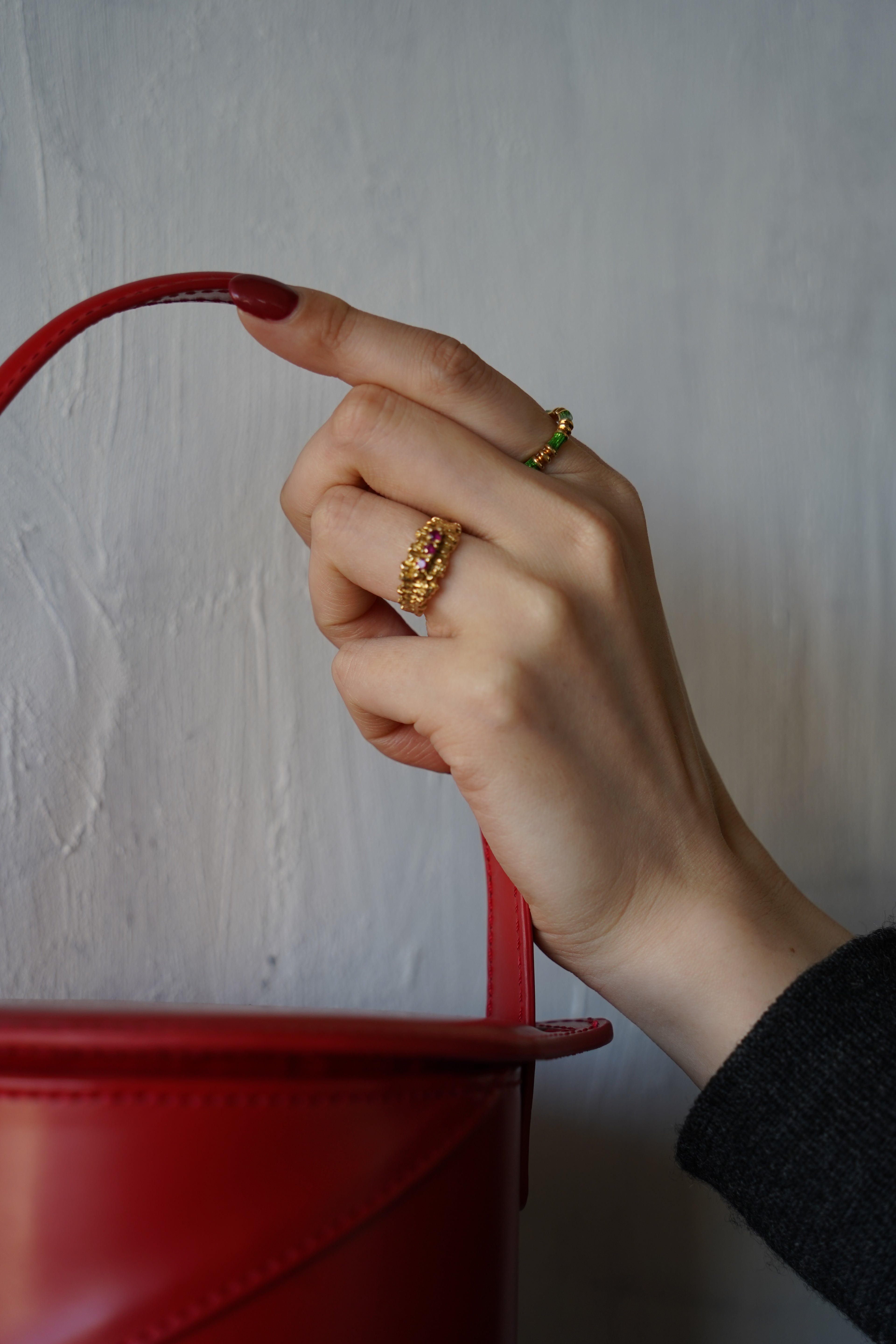 Tiffany & Co. 18K Gold Green Enamel Band Ring (GDR-25013)