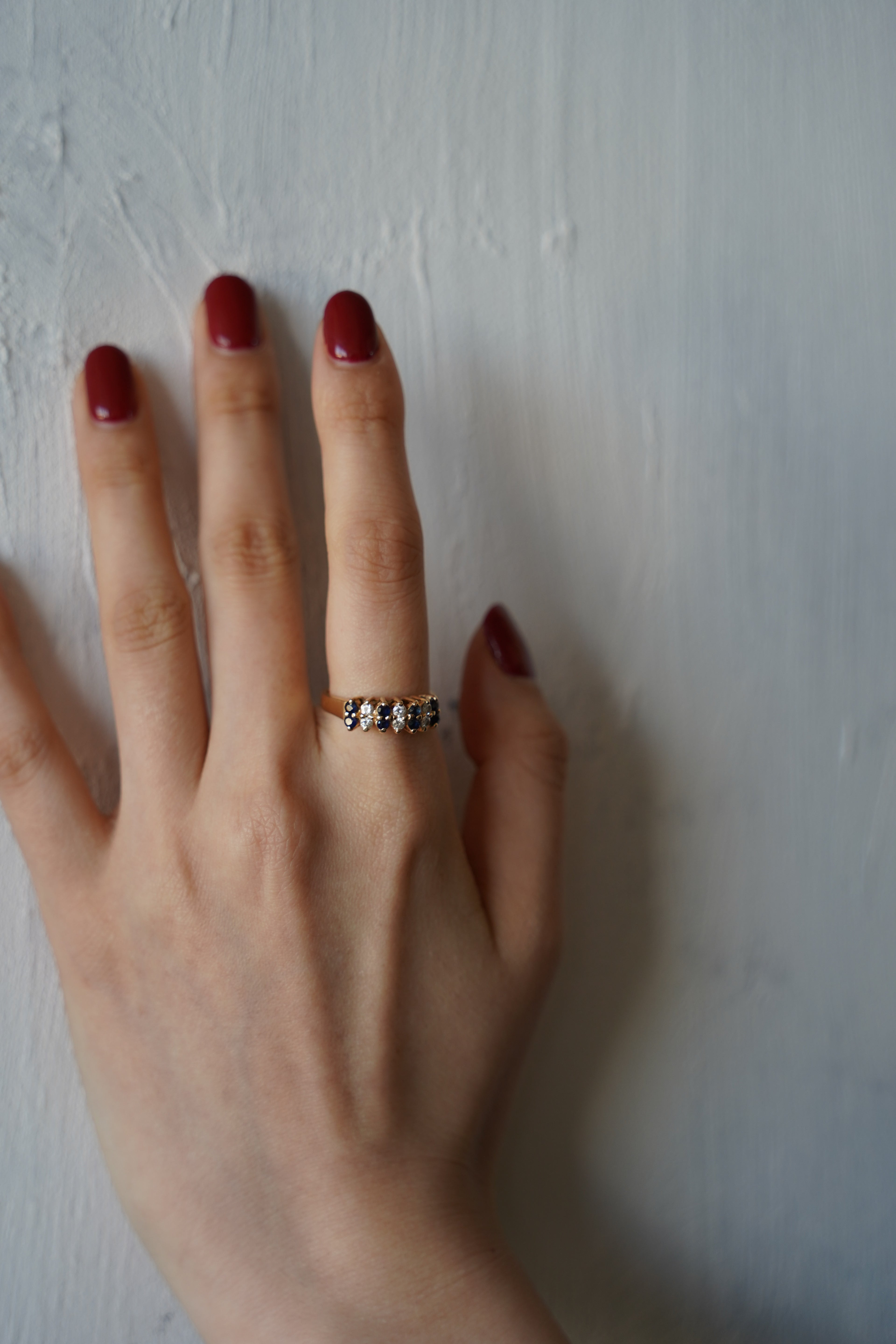 14K Gold Sapphire & Diamond Band Ring (GDR-33)