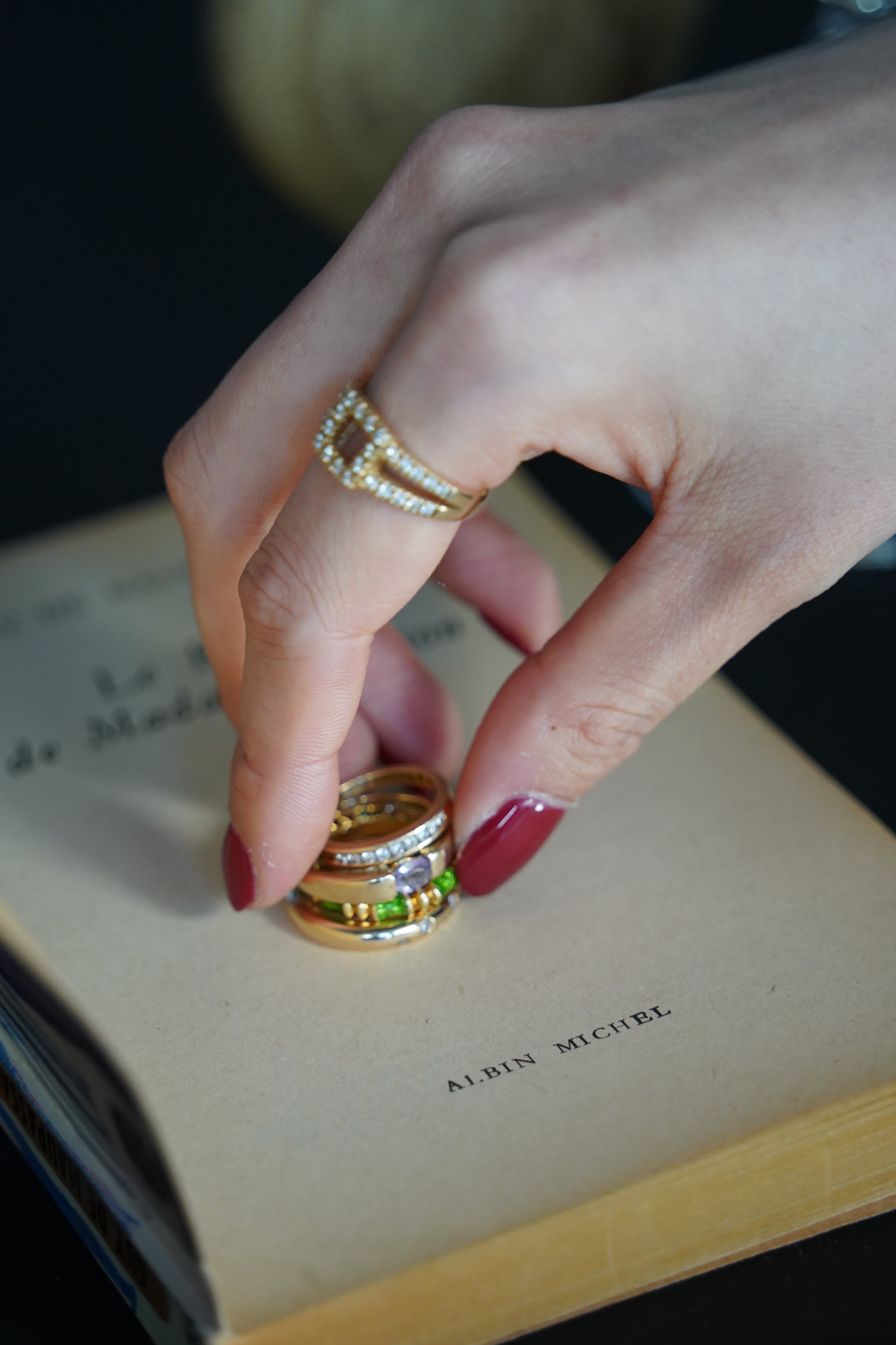 Tiffany & Co. 18K Gold Green Enamel Band Ring (GDR-25013)