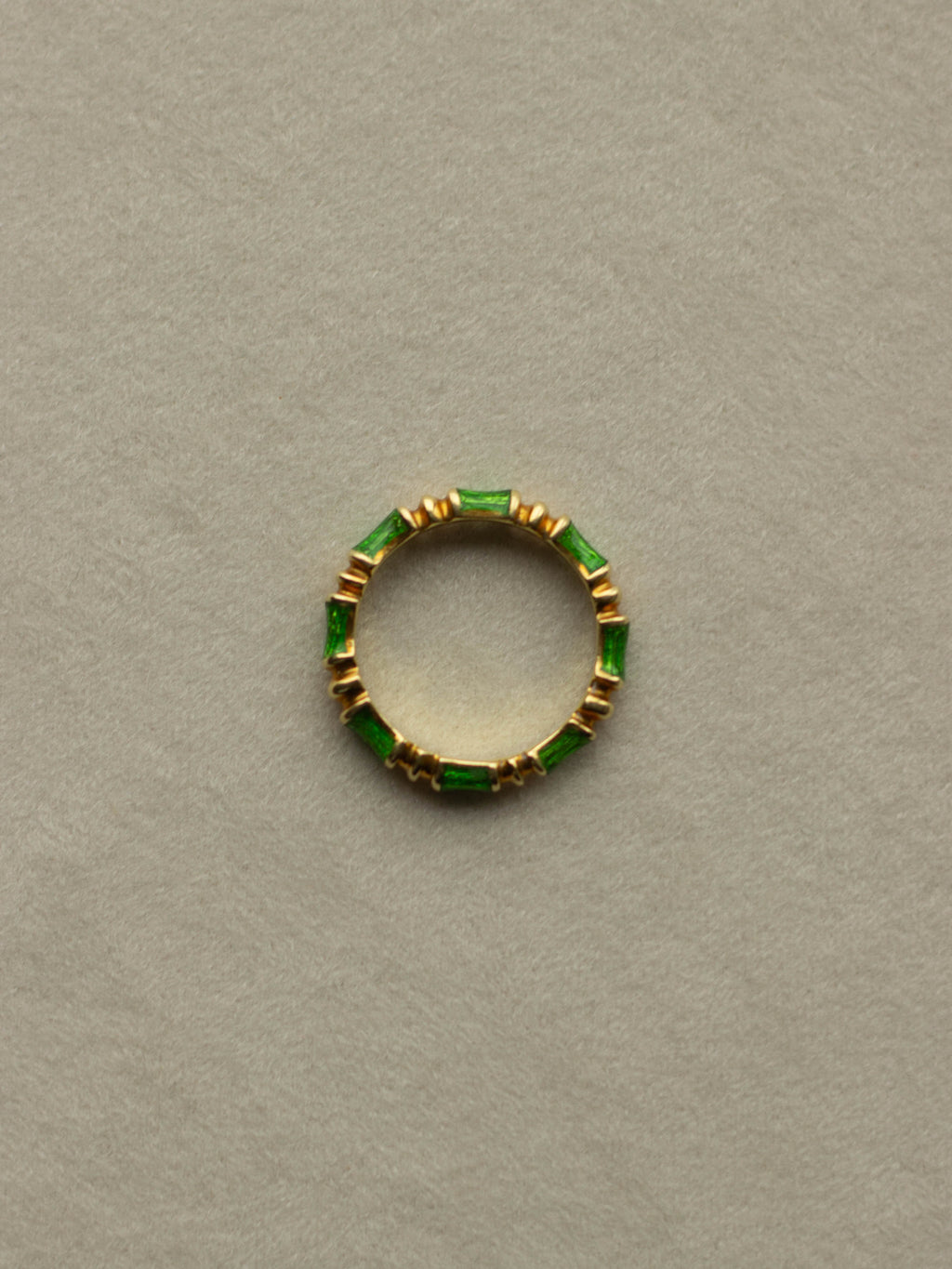 Tiffany & Co. 18K Gold Green Enamel Band Ring (GDR-25013)
