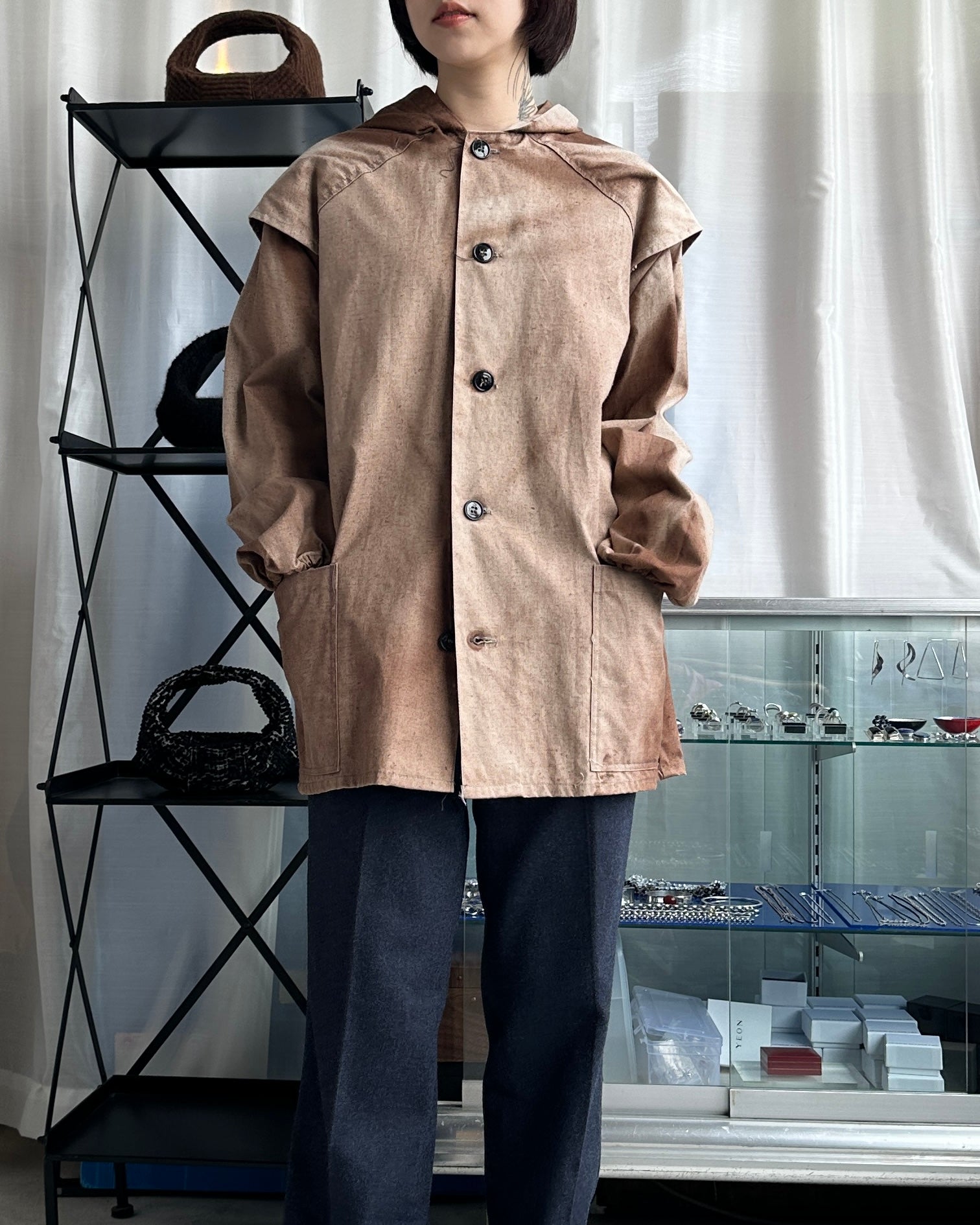 Cotton Brown Jacket  - Sun Faded