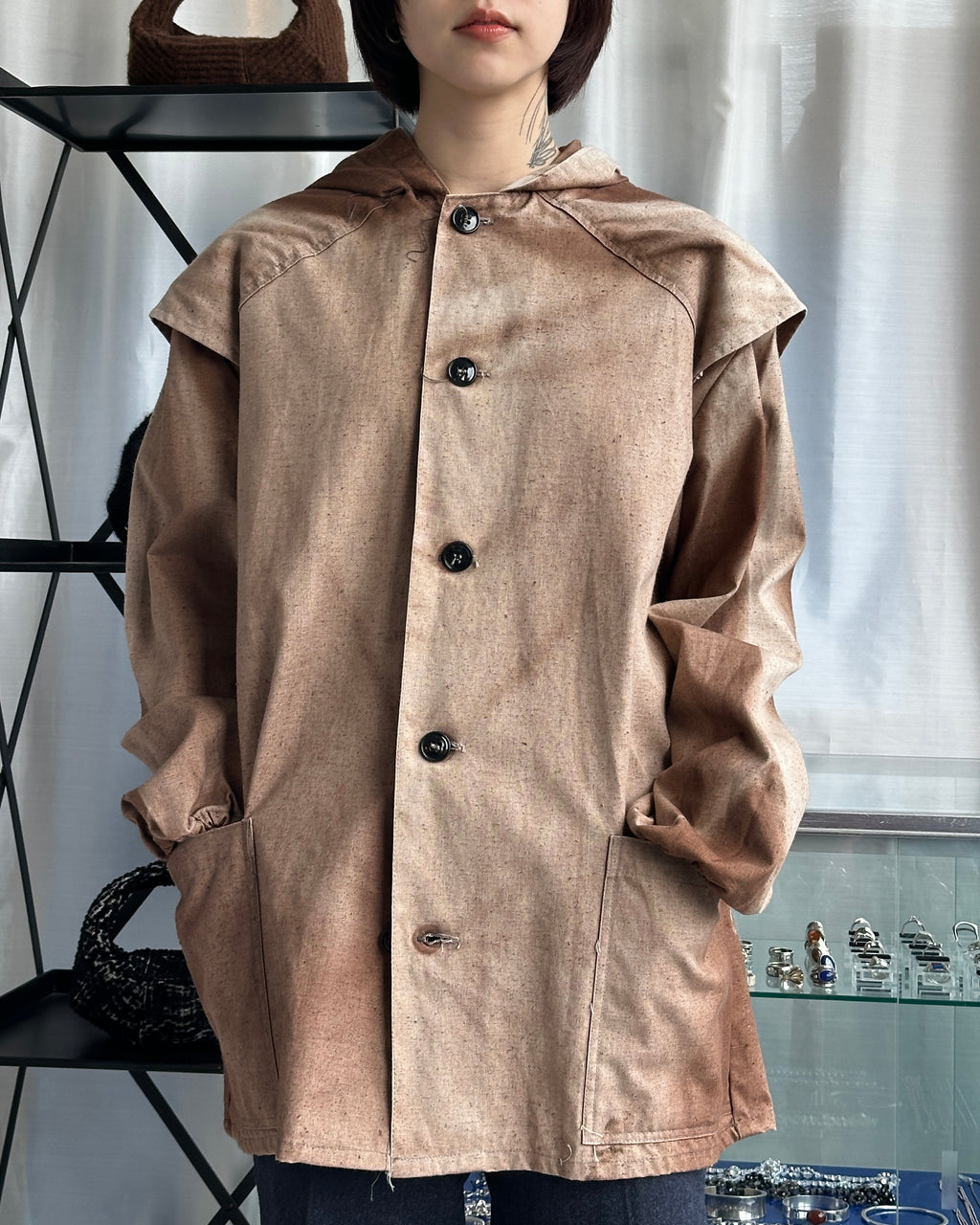 Cotton Brown Jacket  - Sun Faded