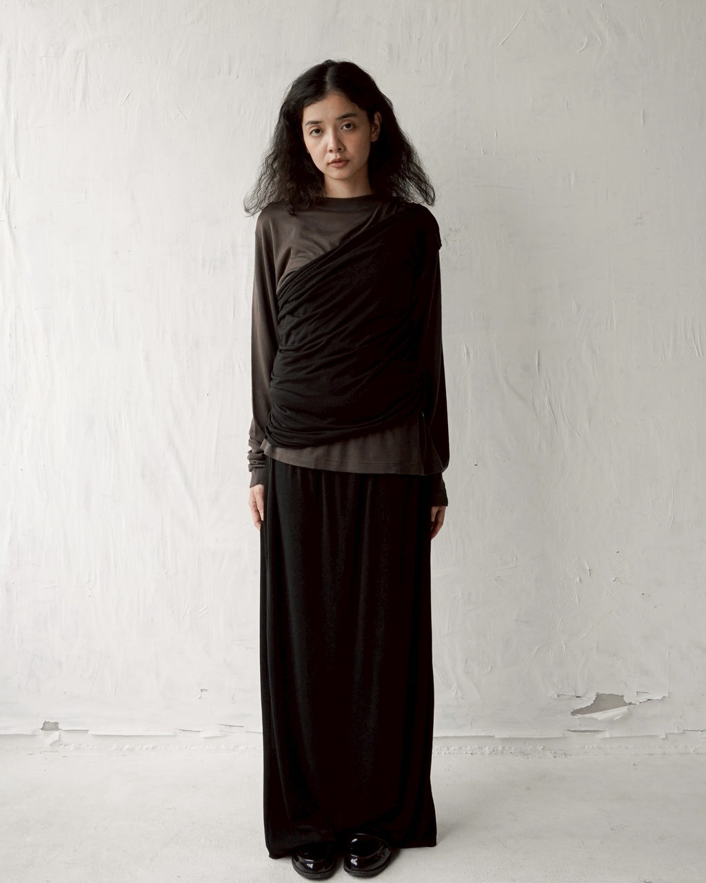 Tencel Draped Cap Sleeve Top