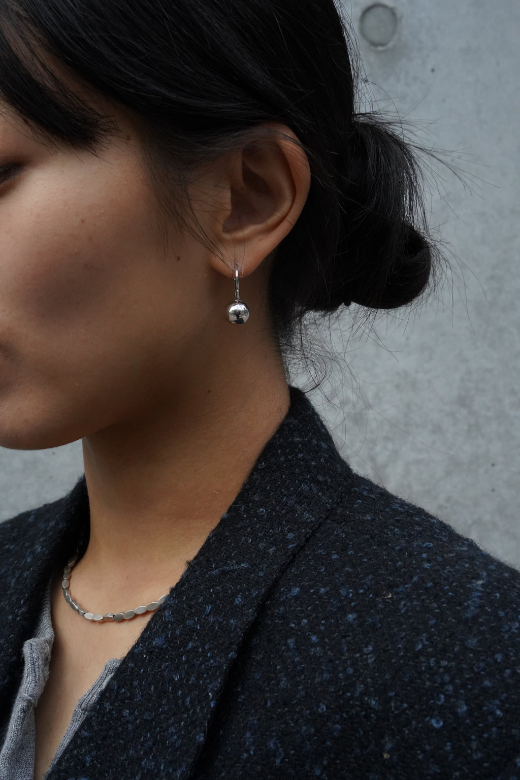 Silver Sphere Earrings (SVE-2501)