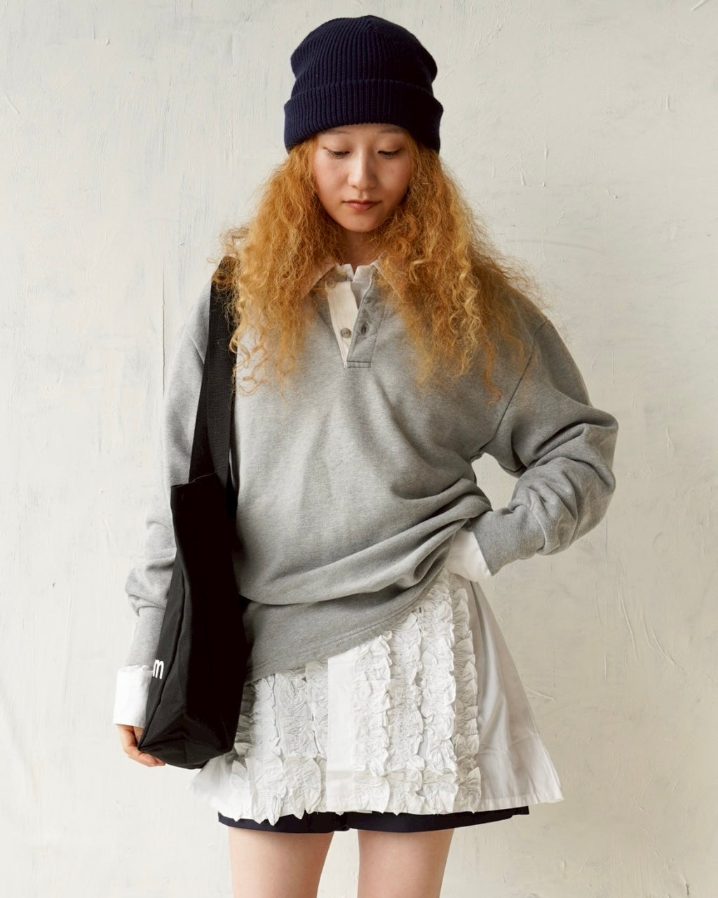 Henley Neck Sweatshirt