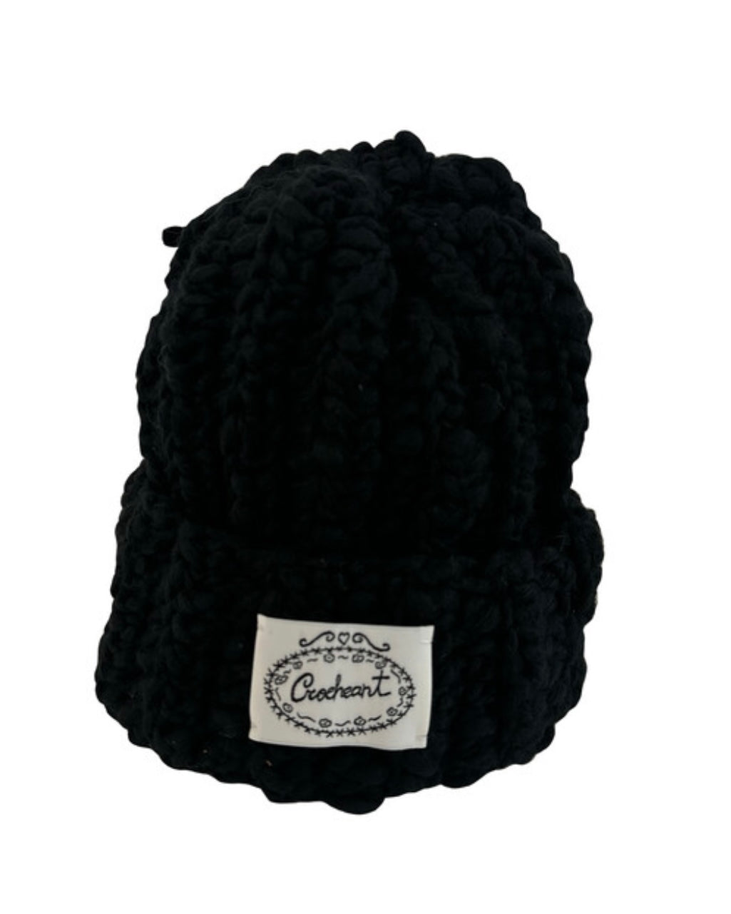 "CROCHEANT" Ribbon Beanie - Black