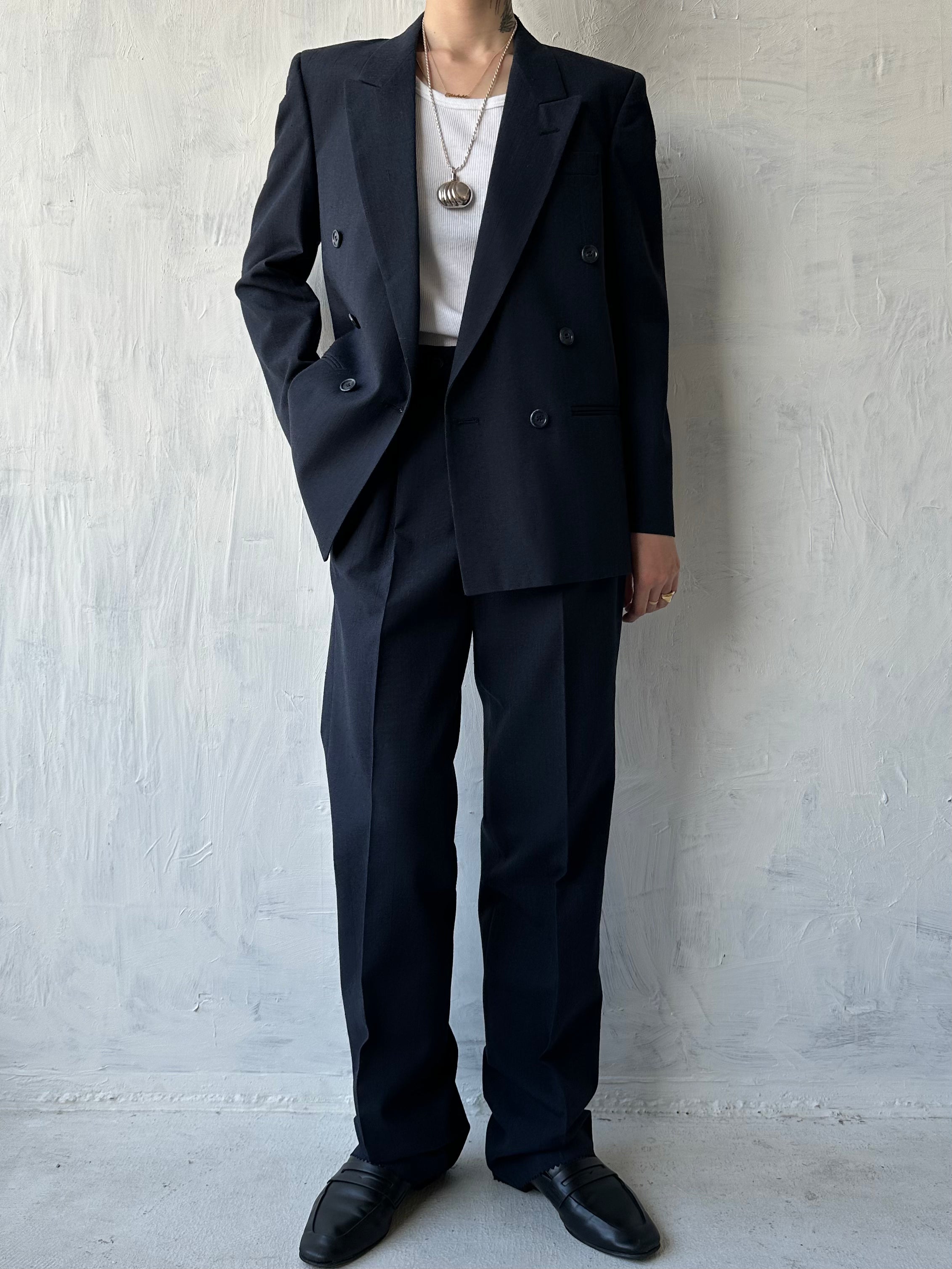 Double Breasted Suit with Subtle Pinstripe