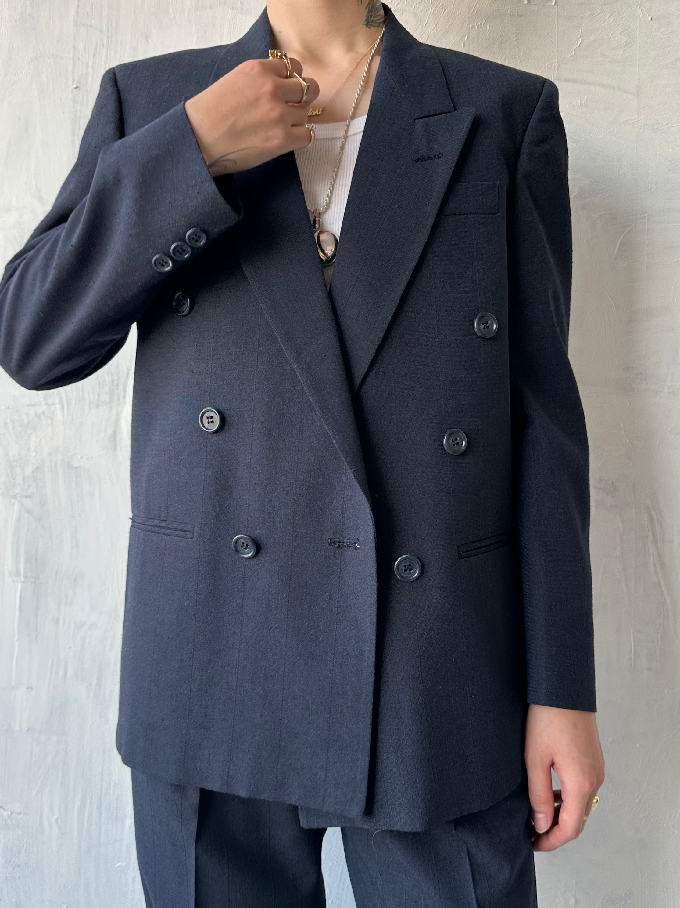 Double Breasted Suit with Subtle Pinstripe