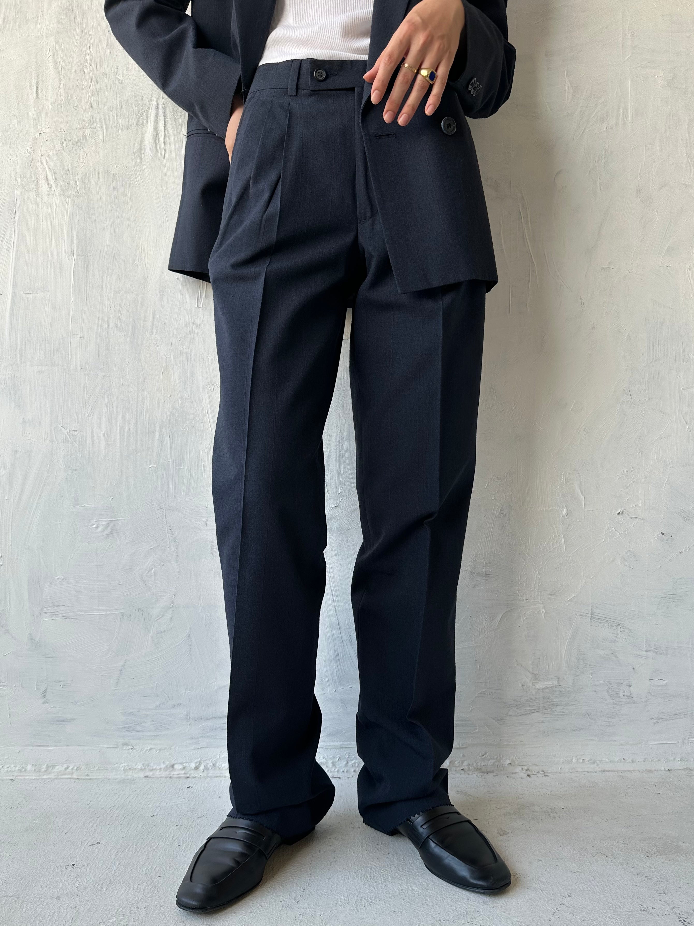 Double Breasted Suit with Subtle Pinstripe