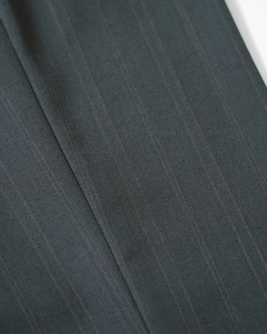 Double Breasted Suit in Deep Green Pinstripe