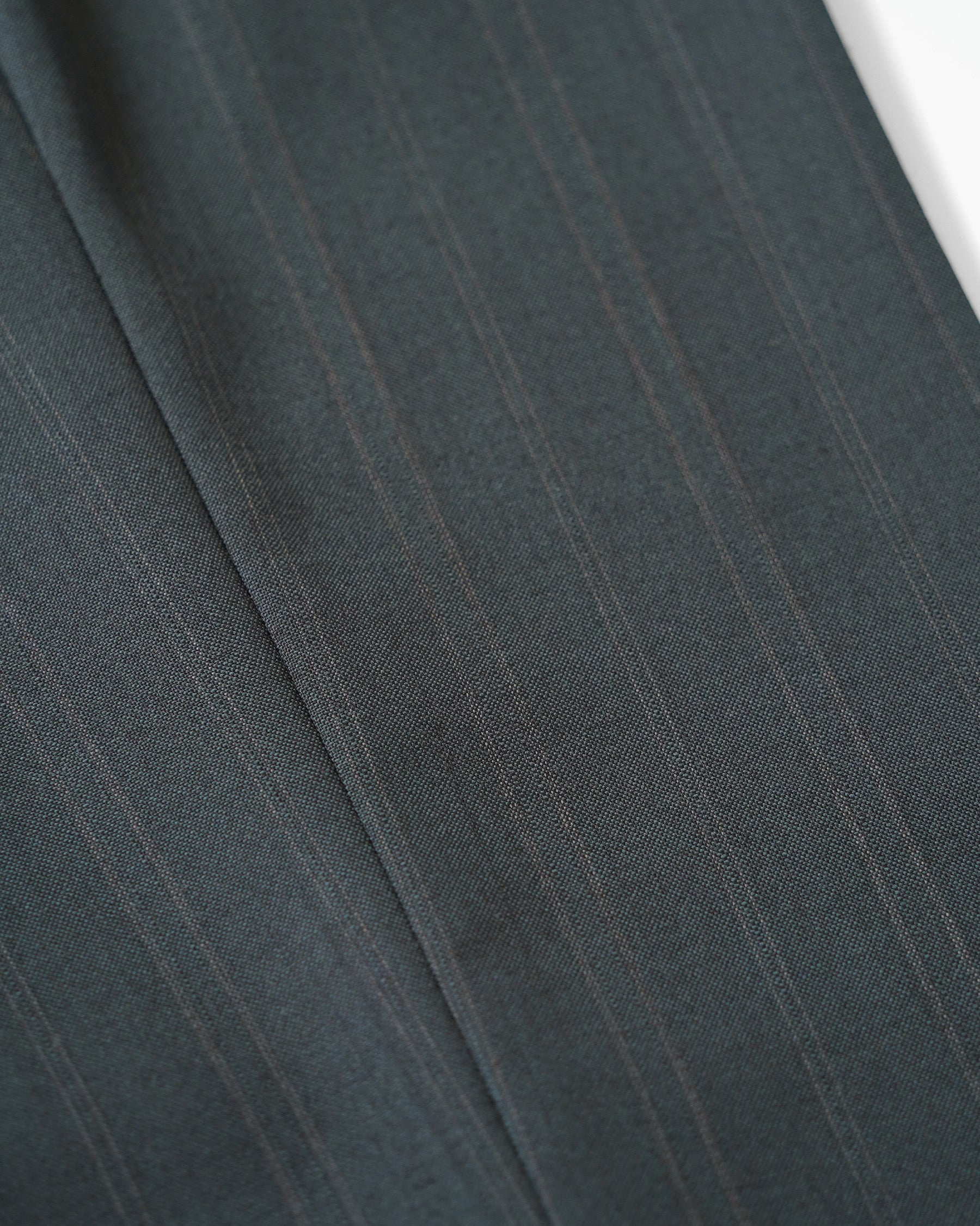 Double Breasted Suit in Deep Green Pinstripe