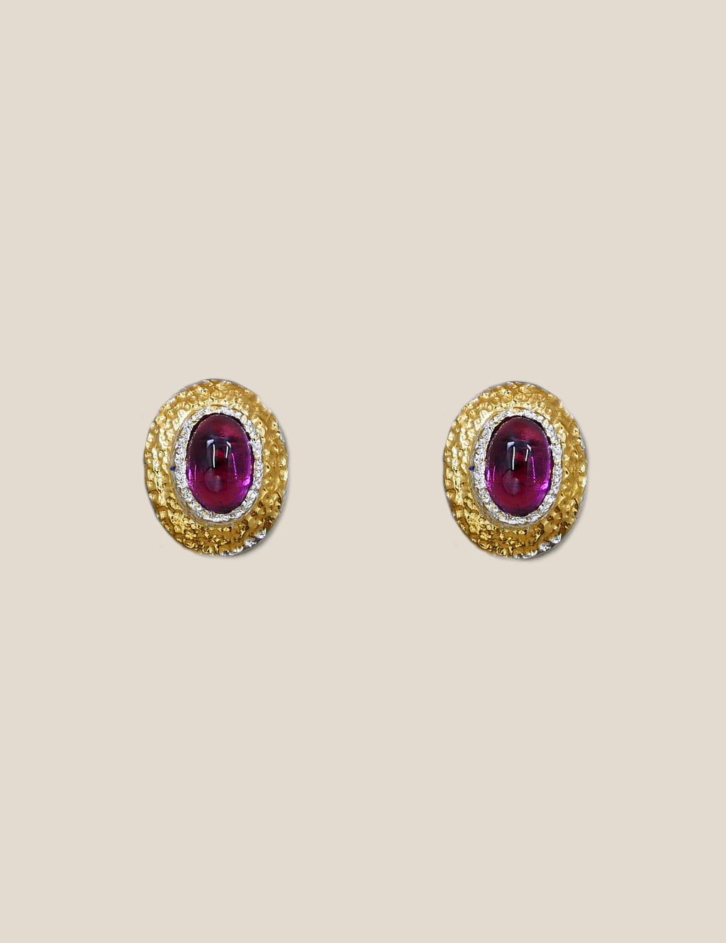 "Isabella Etou" Garnet Oval Earring
