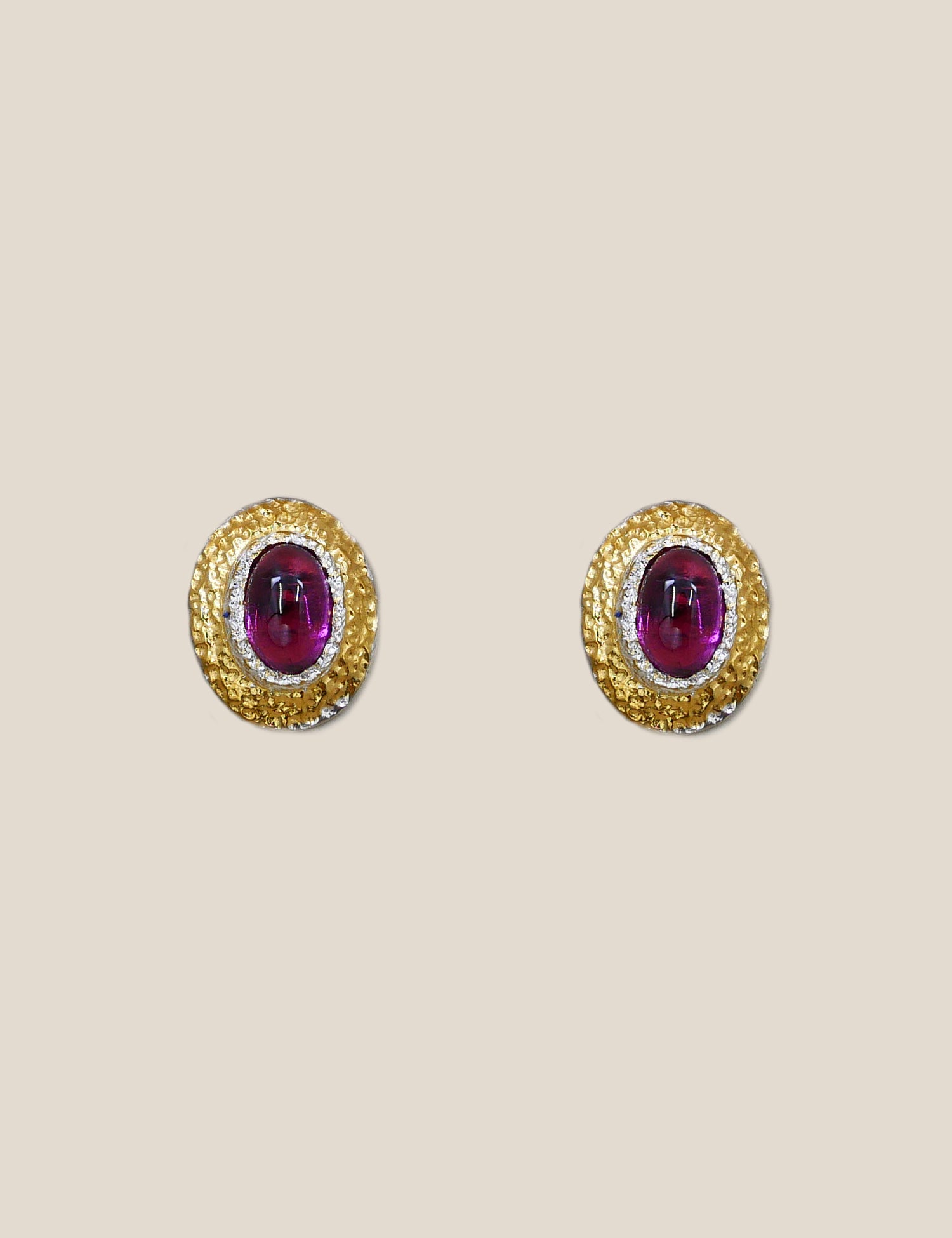"Isabella Etou" Garnet Oval Earring