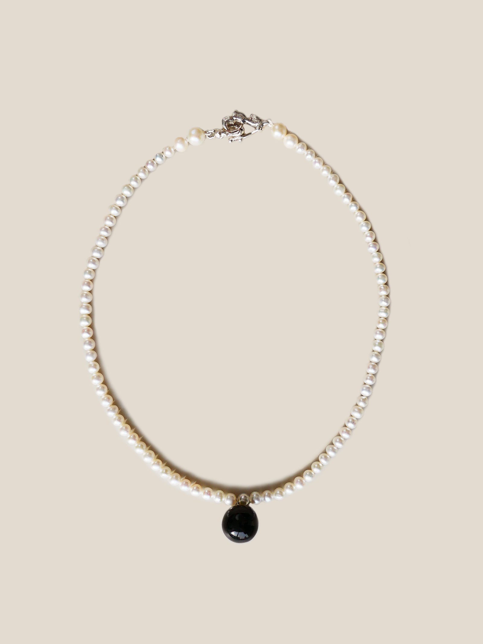 "Isabella Etou" Timeless Onyx Pendant Necklace