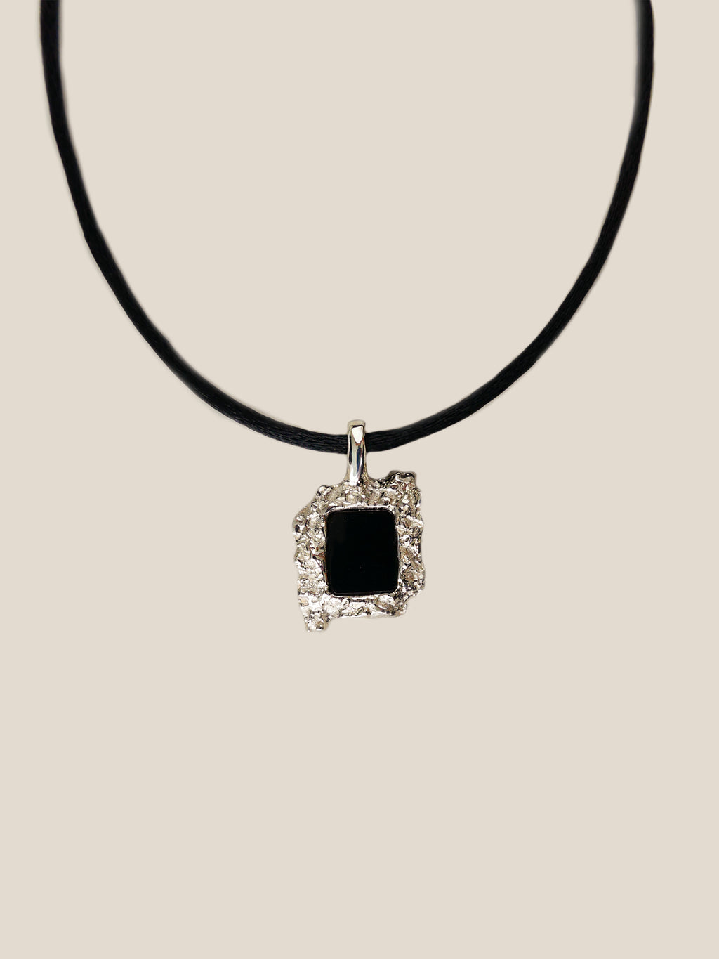 "Isabella Etou" Square Rock Onyx Necklace