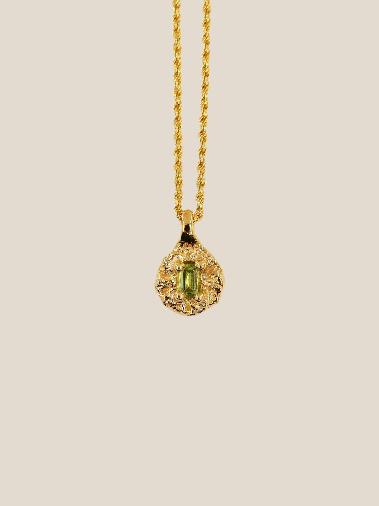 "Isabella Etou"Peridot Space Rock Necklace