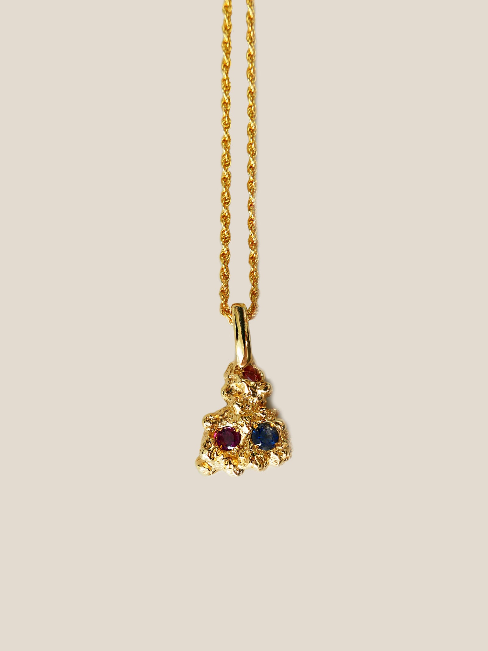 "Isabella Etou" Blue Galaxy Necklace - Tanzanite,  Amethyst,  Garnet