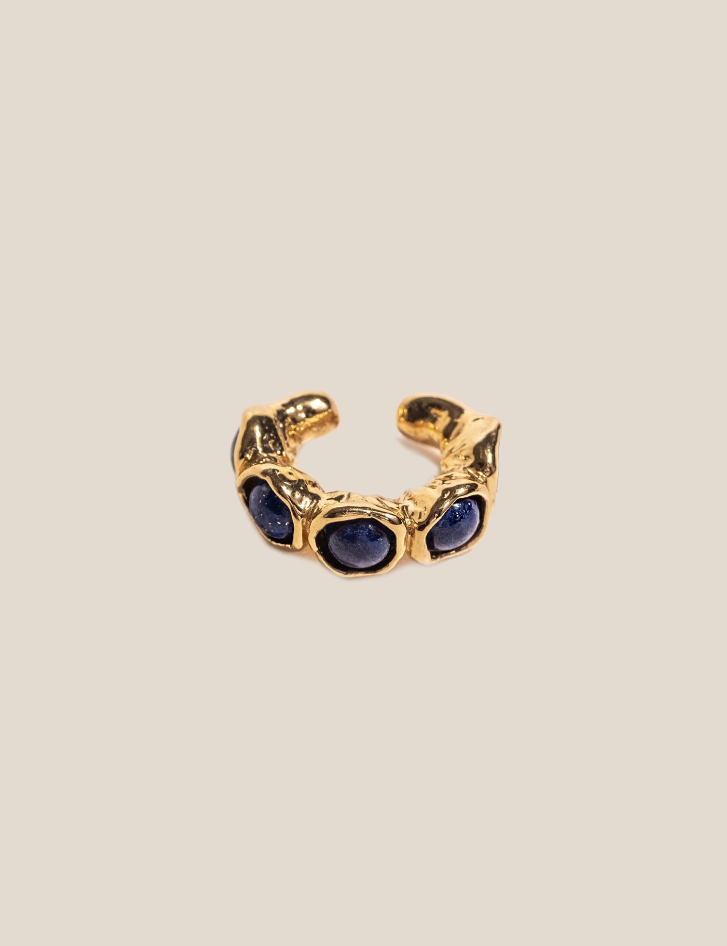 "Isabella Etou" Crinkle Tiny Lapis Lazuli Earcuff (Single)