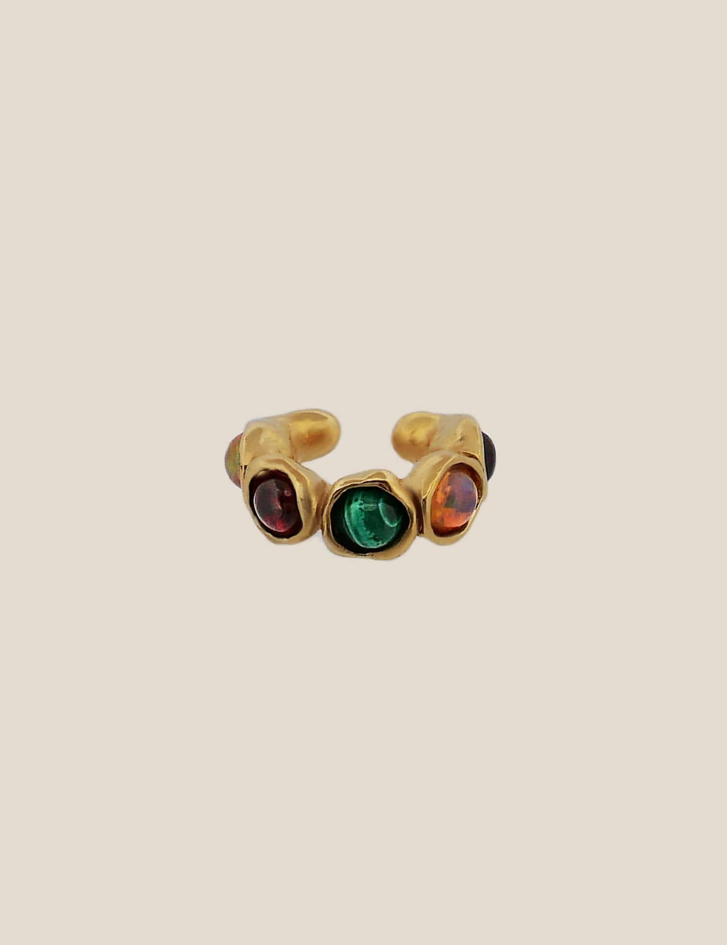 "Isabella Etou" Crinkle Tiny Multi Stone Earcuff (Single)