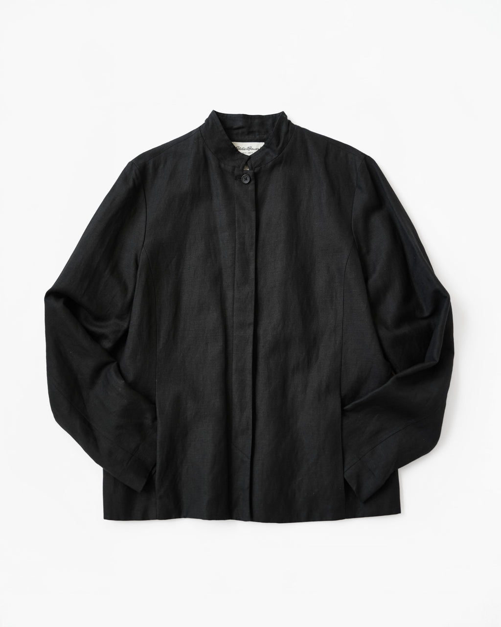 Linen × Rayon Band Collar Jacket