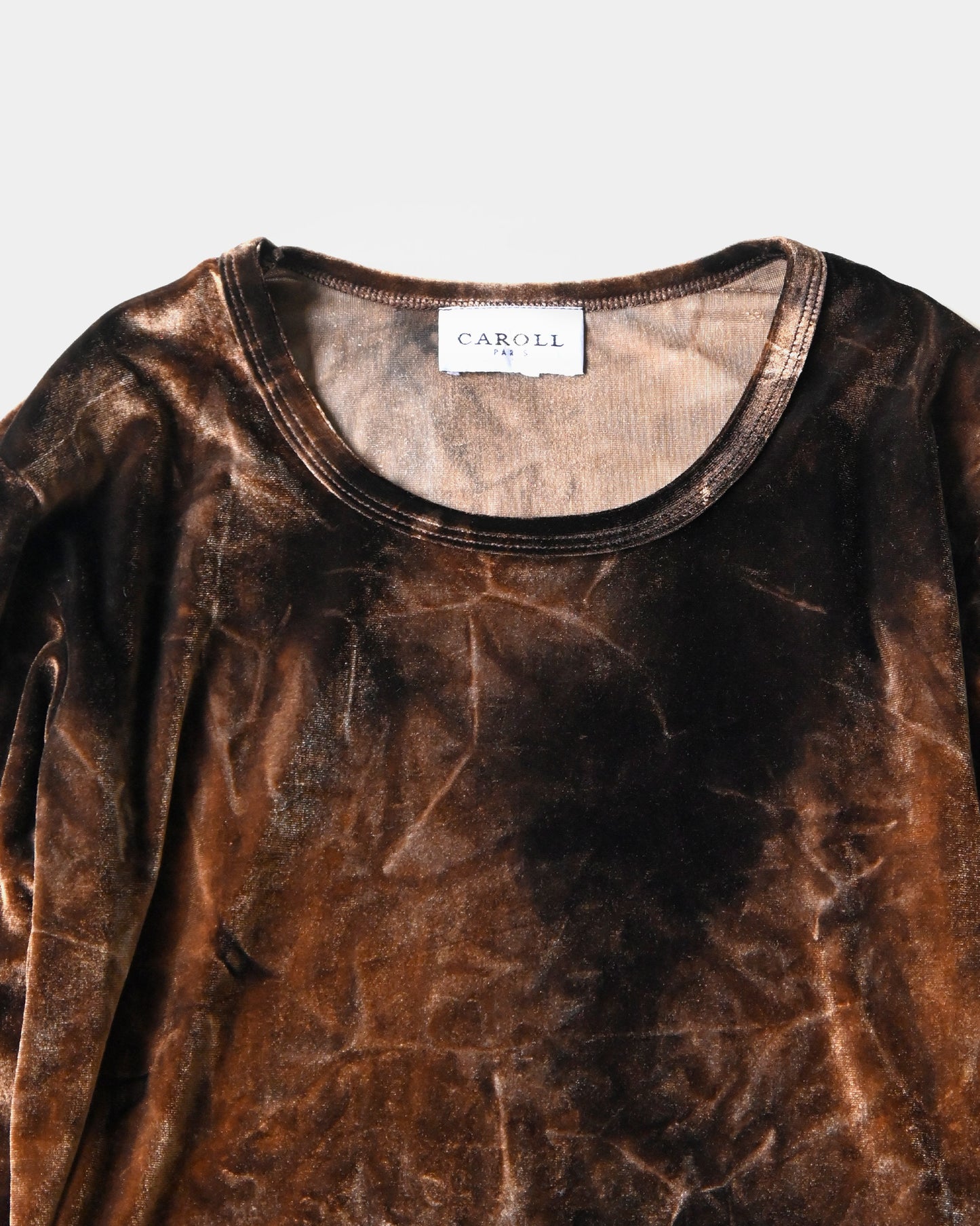 Velour L/S Top - Gold x Brown