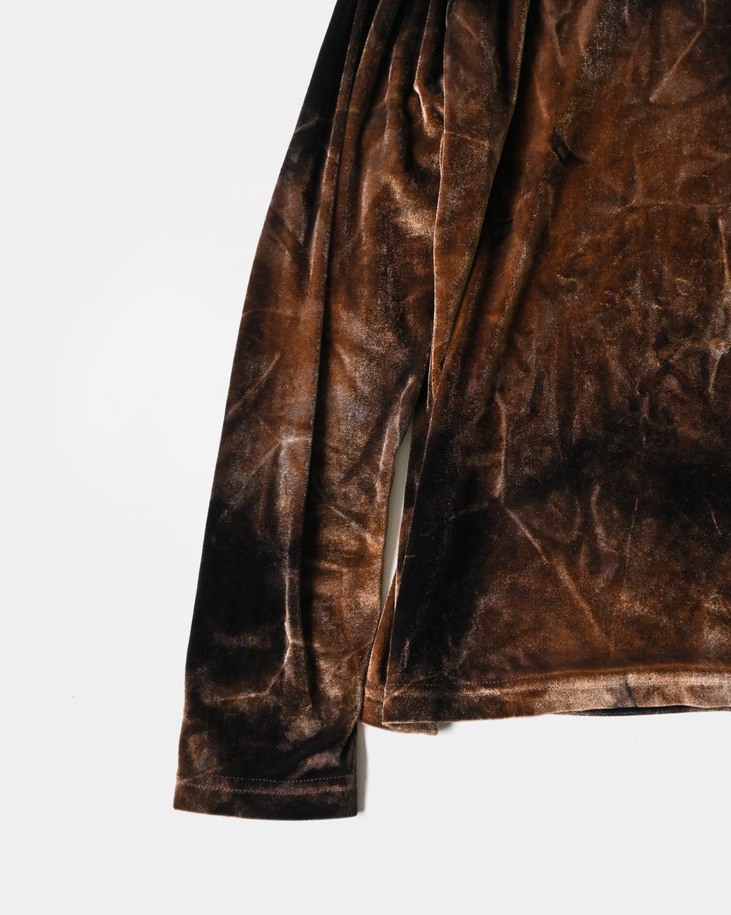 Velour L/S Top - Gold x Brown