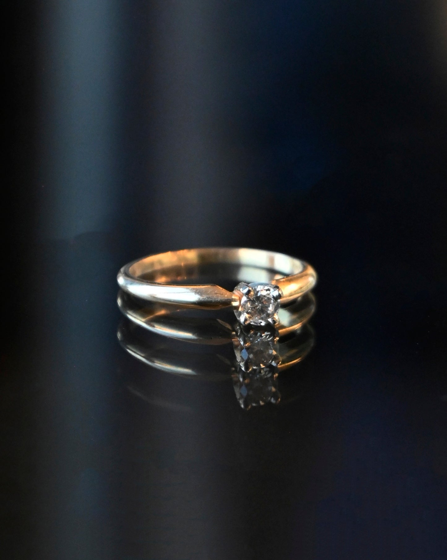 14k Diamond Gold Ring - 4号, 12号